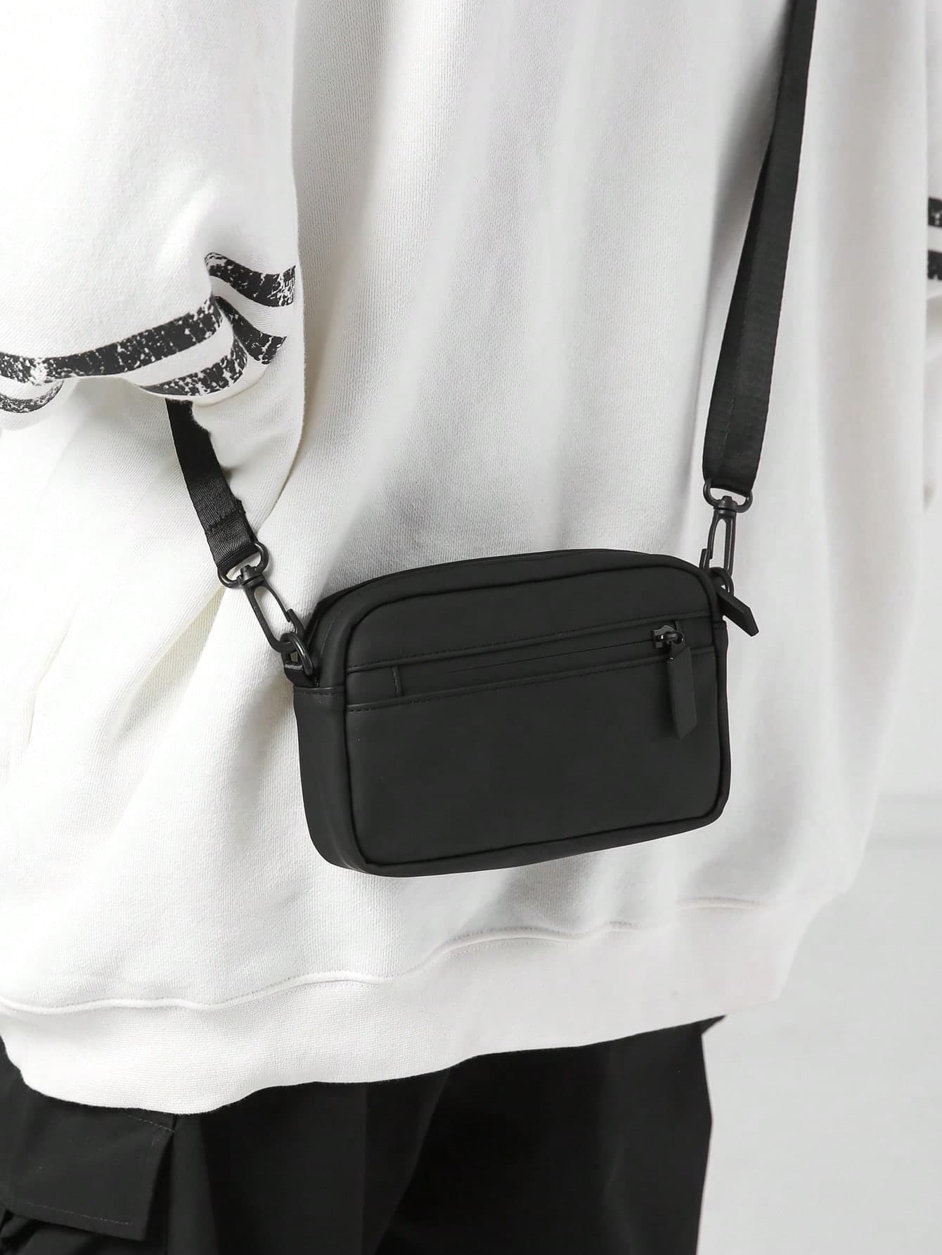 1pc Unisex Mini Water-Resistant Zipper Pouch, Casual Shoulder/Crossbody Bag With Earphone Hole, Suitable For Work, School, Shopping, Travel, Great Gift For Family, Friends, Lovers, Parents