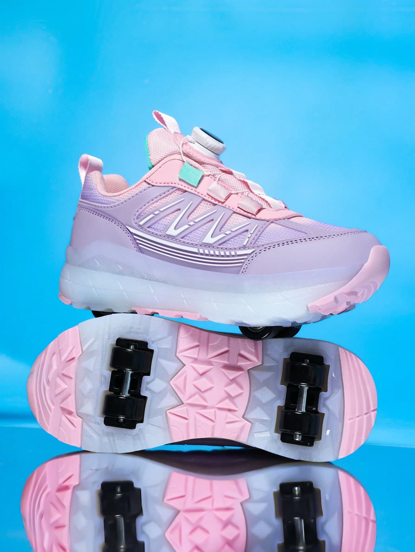 Kids Detachable Roller Skate Shoes, Casual Shoes Suitable For Boys And Girls, 4-Wheel Design Increases Stability For Ice Skating, Children Sports Shoes