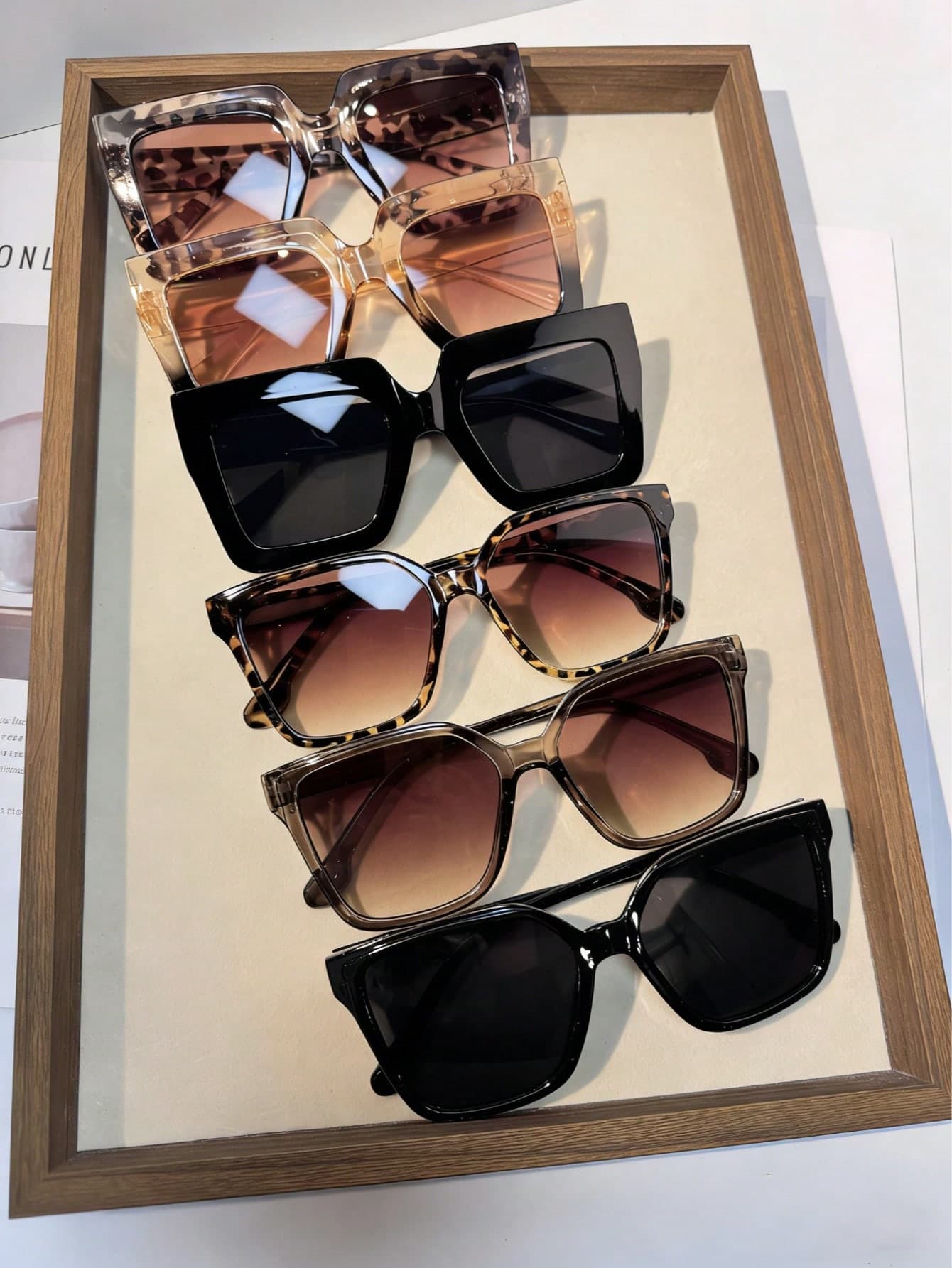 6pcs Unisex Retro Square Large Frame Glasses, High-Quality Plastic, For Daily, Street, Gift For Christmas, New Year, Valentine's, Thanksgiving