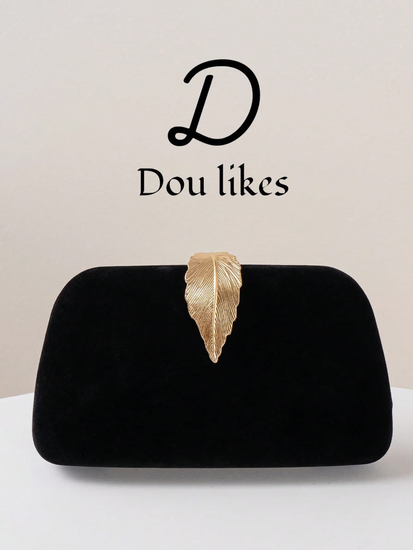 1pc Luxury Velvet Box-Shaped Party Clutch Bag, Metal Leaf-Shaped Rhinestone Decor Evening Bag With Metal Chain, Suitable For Banquet, Ball, Formal Dress, Formal Party Crossbody Bag, Party Bag, Perfect For Party, Wedding, Prom, Gala/Banquet, Ideal Accessory For Women's Prom Dress, Prom Attire, Sequin Dress, Shiny Dress, Women's Elegant Dress.