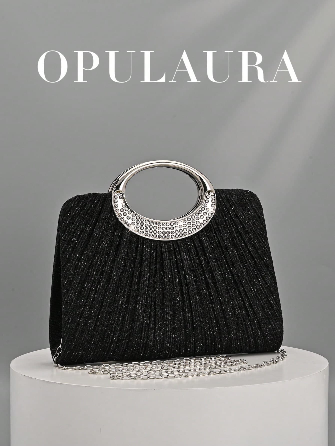OpulAura Women's Fashion Sparkling Crystal Rhinestone Evening Clutch Bag, Suitable For Gala, Party, Birthday, Wedding