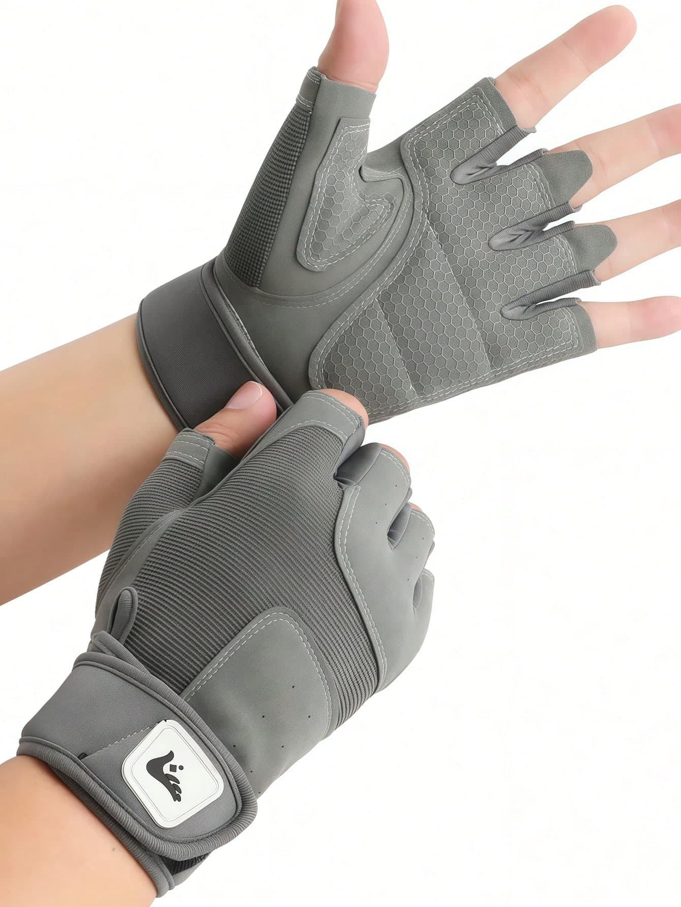 Anti-Slip Fingerless Gloves With Full Palm Protection Breathable Gym Gloves For Men Women Half Finger Cycling Gloves Gym Gloves Workout Gloves For Weightlifting Training Gym Fitness Hanging Pull Ups Bike Accessories Gym Outdoor Sports Equipment