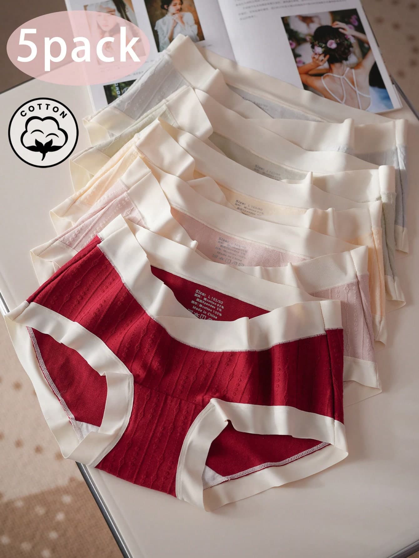 5pcs/Pack Low Waist Maternity Underwear, Suitable For Early, Middle And Late Pregnancy, Comfortable Fabric