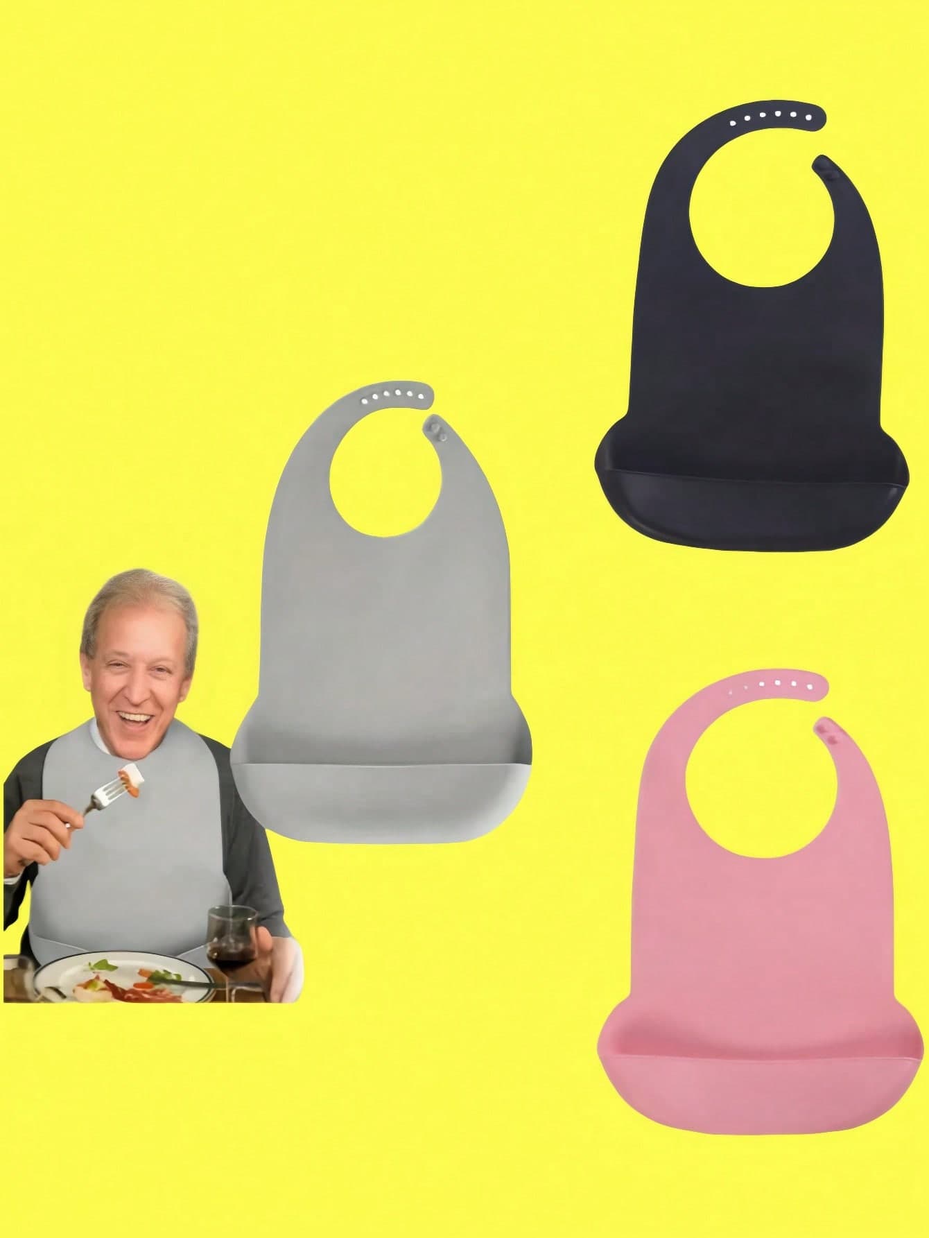 Adjustable Kitchen Adult Bibs For Men Women Silicone Food Bib With Crumb Catcher Pocket Elderly Bib Adult Clothing Protector Eating Large Adult Feeding Bib Dirty Food Bib Saliva Pocket Drool Pocket For Men Women Household Items House Essentials