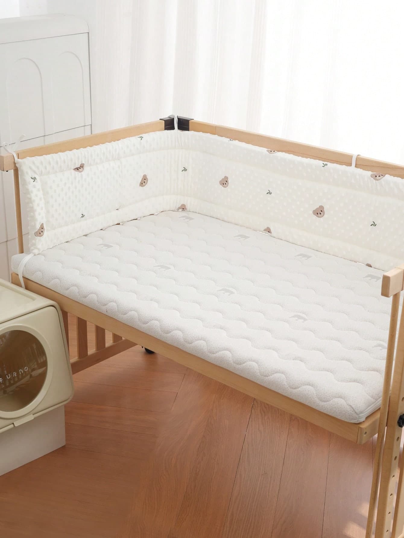 AIBOYING 1pc, Size Options 100cm/39.3in, 150cm/59.05in, 180cm/70.86in, 200cm/78.74in, Baby Crib Anti-Collision Soft Buffer Bag, Baby And Children Soft Edge Protection, Detachable, Washable
