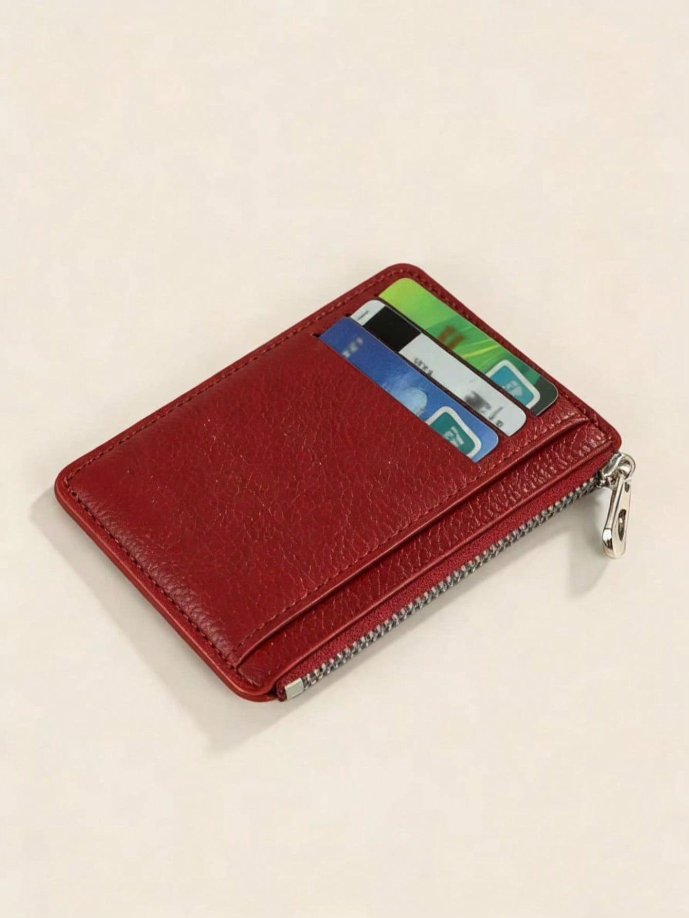 9 Slot Ultra-Thin Zipper Credit Card Holder 100% PU Leather Men's Wallet Slim And Simple Coin Purse For Women Mini Wallet Small Wallet Card Wallet Travel Essential Badge Holder Id Card Holder Id Holder