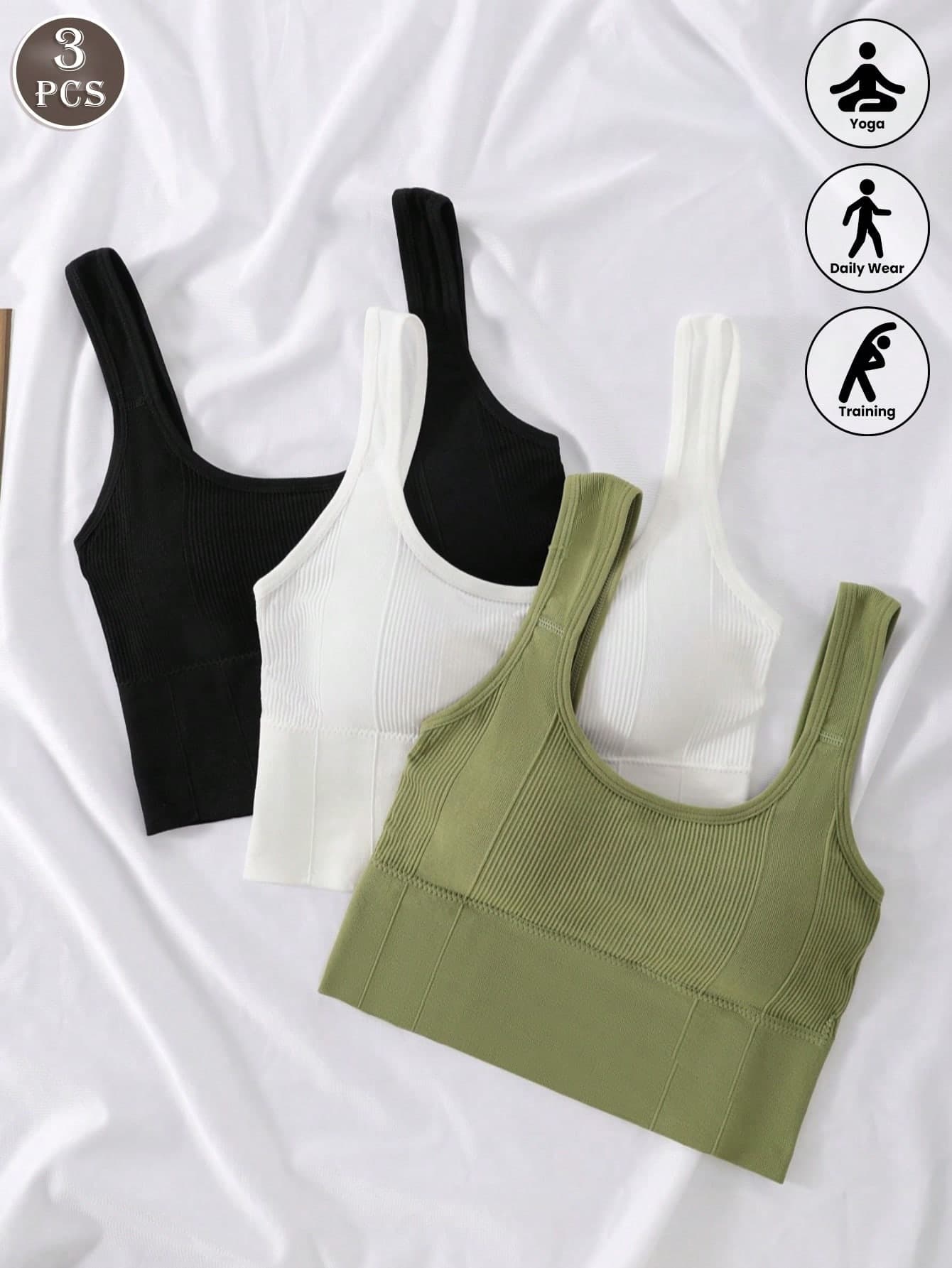 3pcs/Set Women's U-Shape Backless Strap Bra Underwear, Lingerie