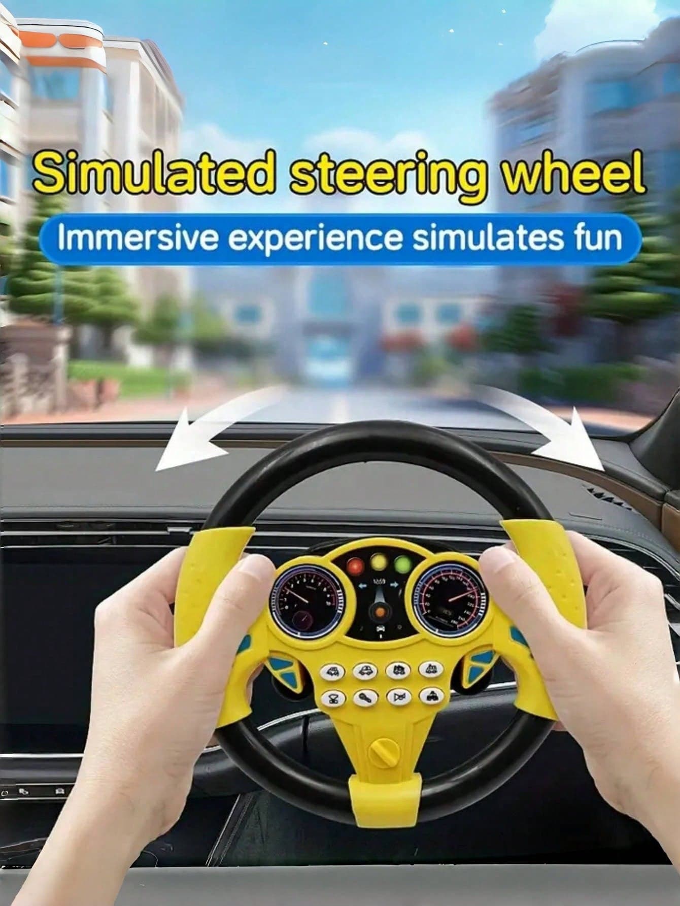 360 Degree Rotating Multifunctional Steering Wheel Suction Cup Toy For Children's Early Education, Simulating Driving Pleasure For Children, With Real Car Sound Effects, And Reliable To Meet Children's Curiosity, Toys For Girl,Sensory Toys,Boys' Toys