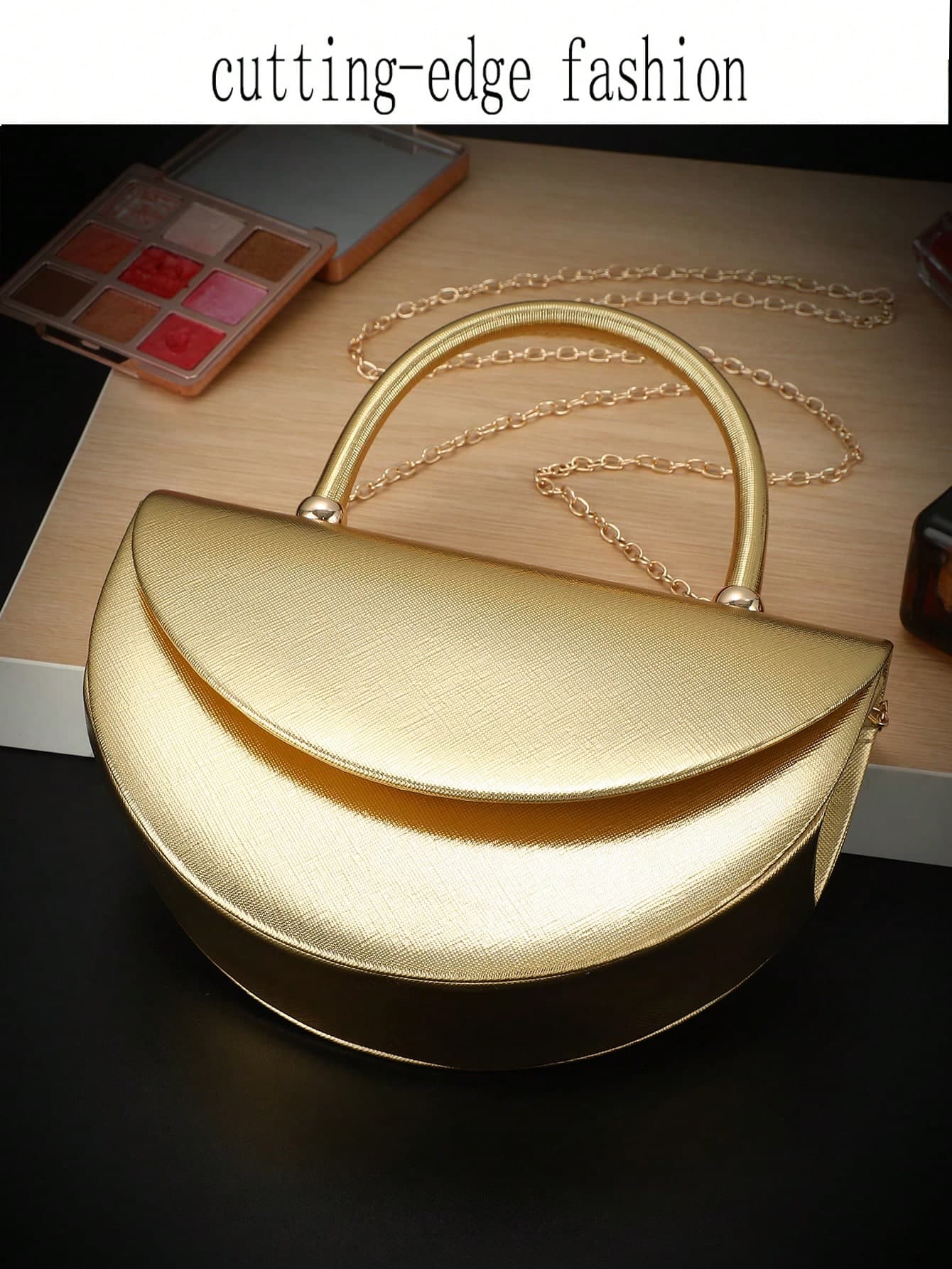 New Minimalist Fashionable Premium Handbag, Solid Color High-End Women's Wedding Party Evening Bag, Detachable Metal Chain Shoulder Crossbody Bag, Elegant Storage Bag, High-End Gift For Women For Wedding Banquets, Parties, Holidays And Various Gatherings