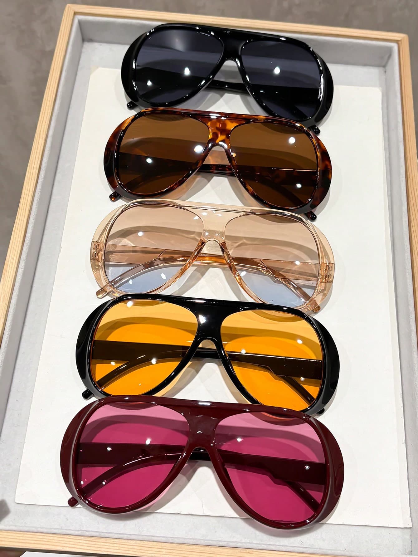 1/5 Pairs Women's Plastic Leopard Print Aviator Full Frame Tinted Lens Glasses, Ins Style Design, Perfect Blend Of Modernity And Vintage Charm, Fashion Eyewear, Suitable For Street Photography, Outfits, Vacation Style, Travel And Other Occasions, Fashion Accessory