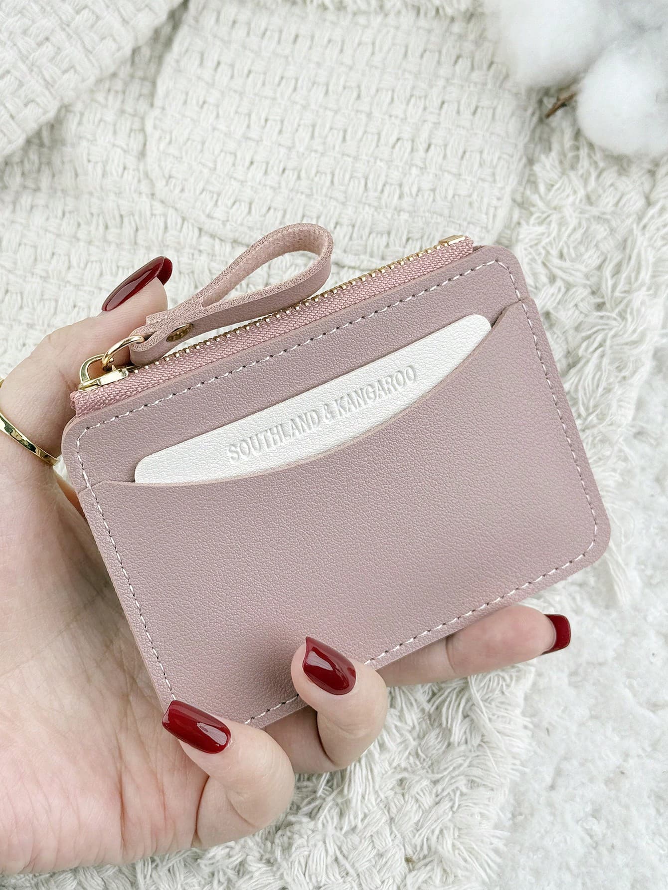 SOUTHLAND&KANGAROO Lilac Color Block Minimalist Style Card Holder & Coin Purse For Women Wallet Mini Wallet Purse Wallet Small Wallet Card Wallet Wallet Cute Stuff Fairycore Mothers Day Gift Cruise Essential Money Clip