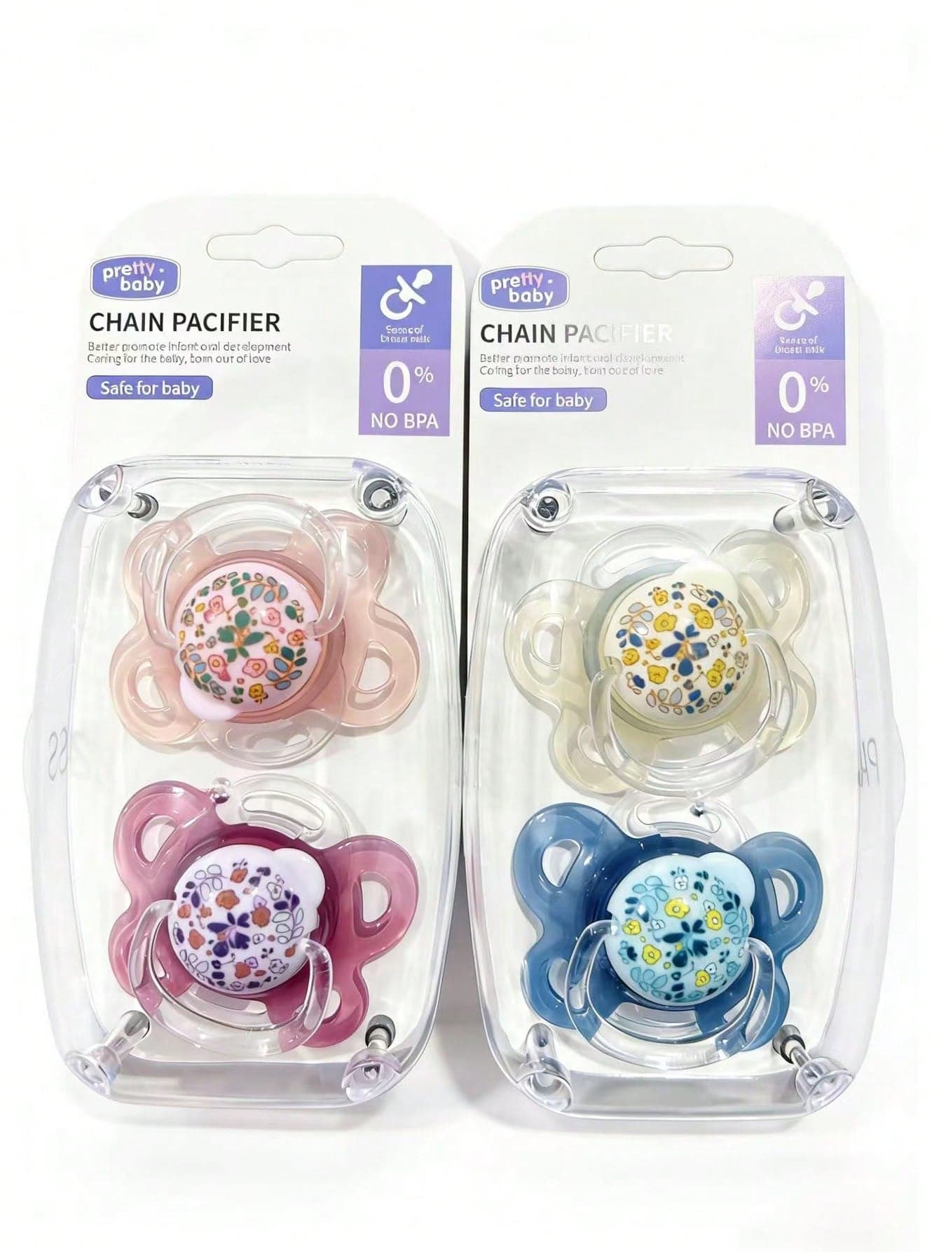 4pcs/2pcs Silicone Baby Pacifiers With Protective Case, 100% Orthodontic Silicone, Essential Newborn Supplies, Gently Protect Baby Skin