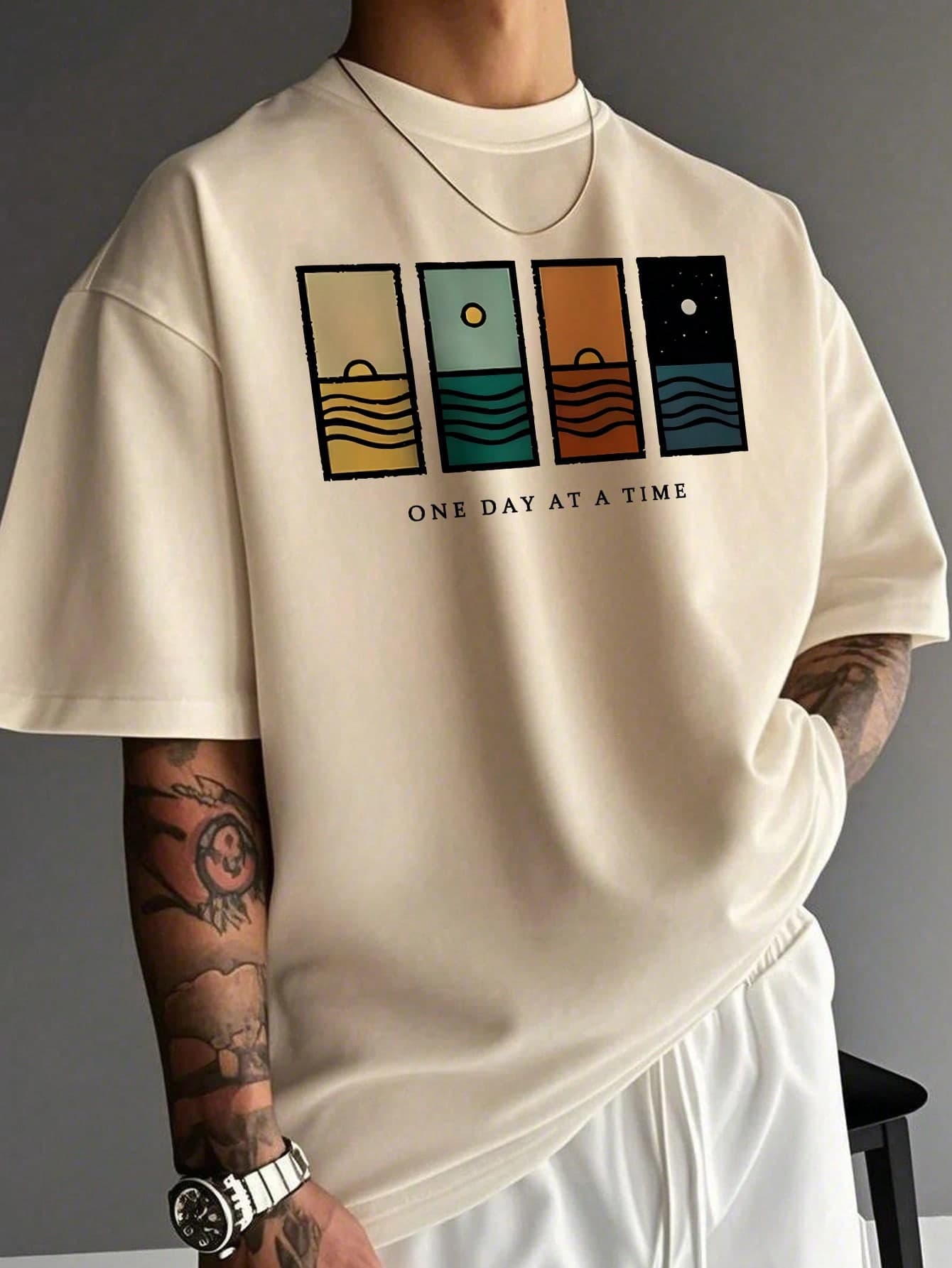 Men's Minimalist Printed Short Sleeve T-Shirt | Leading The Fashion