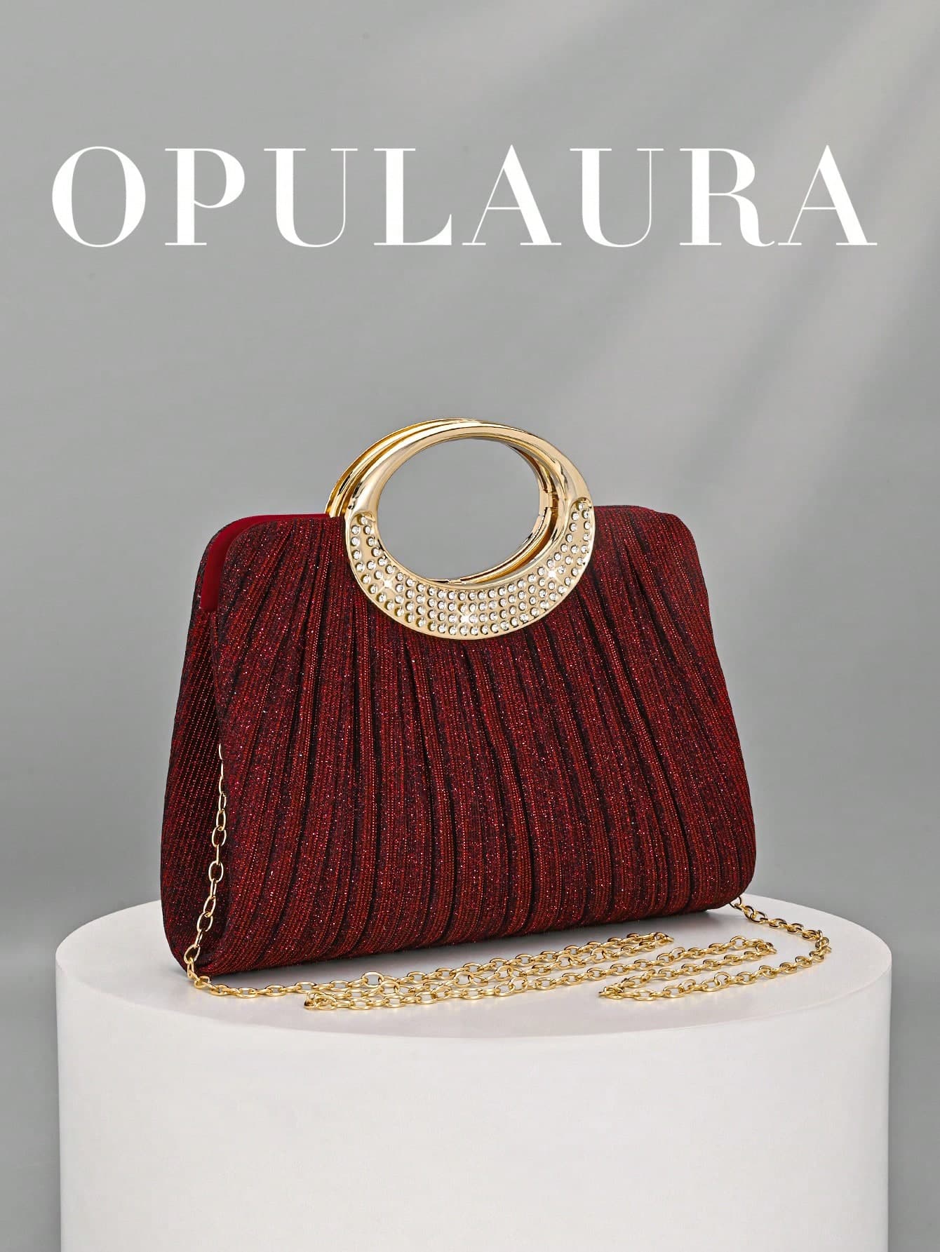 OpulAura Women's Fashion Sparkling Crystal Rhinestone Evening Clutch Bag,  Formal Dress Purse, Suitable For Gala, Party, Birthday, Wedding,Bride