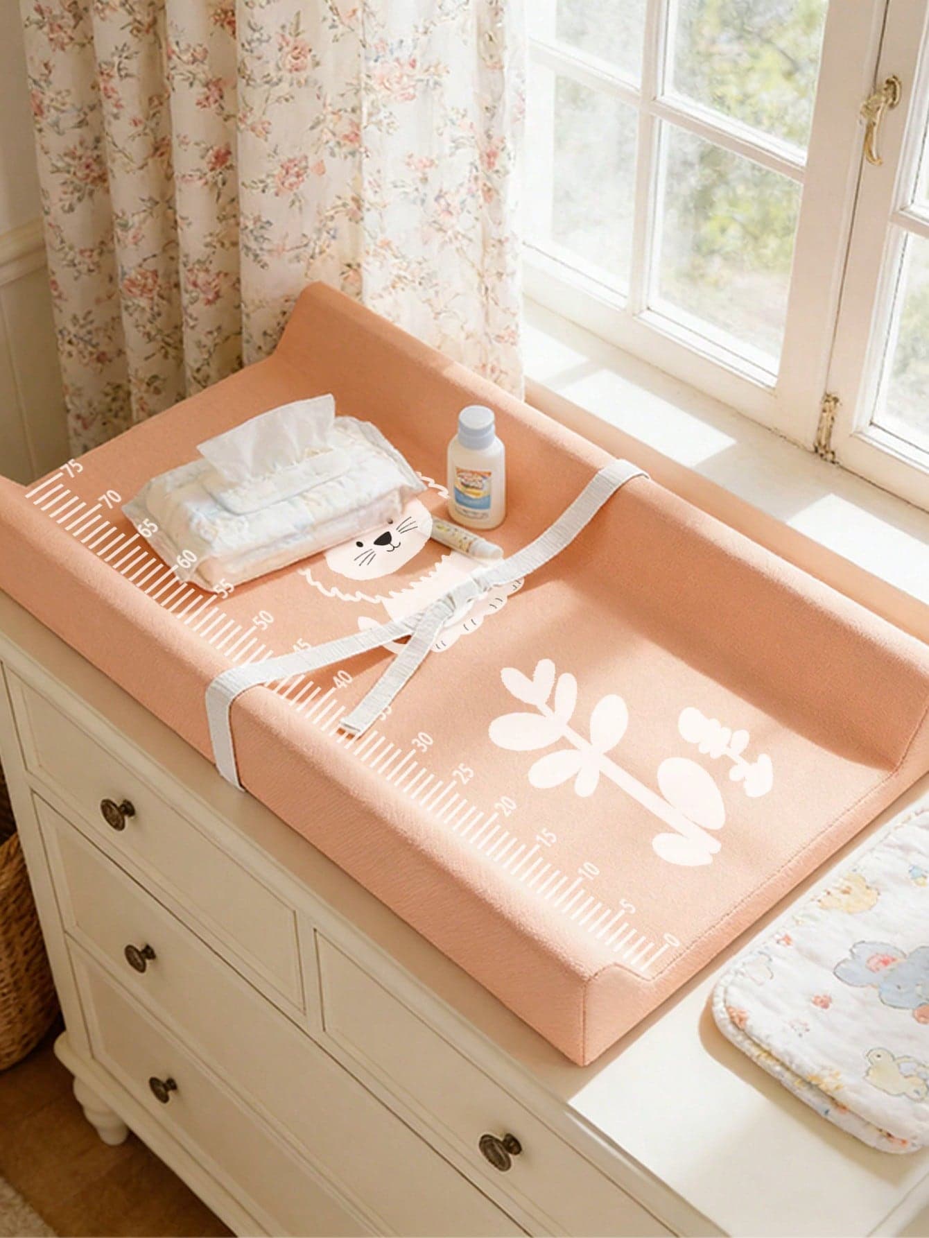 1pc Printed Baby Diaper Changing Pad, PU Leather Infant Care Changing Station, Baby Massage Mat, Compressed Packaging