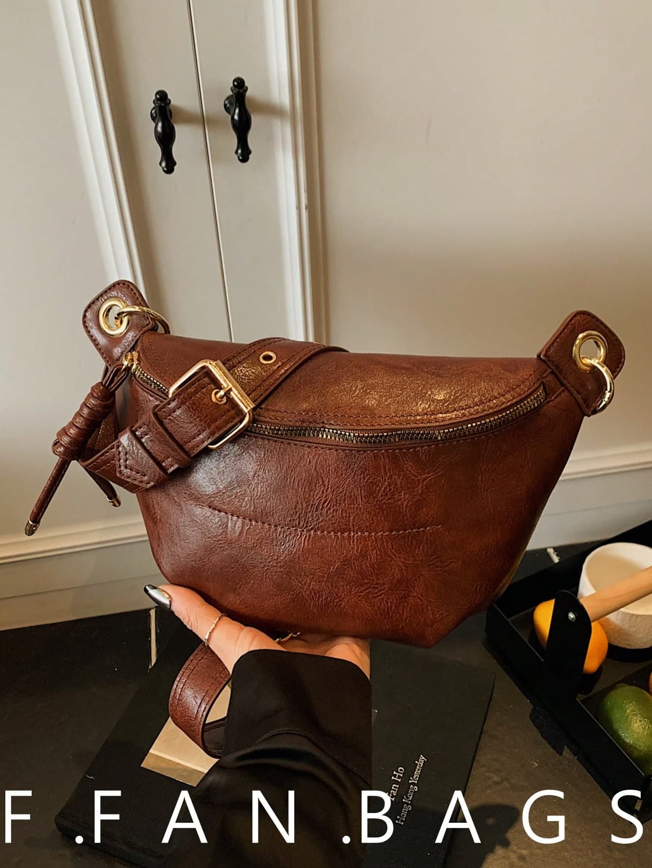 New Retro Niche Design Handbag, Women's Fashion Wide Strap Crossbody Bag, Casual Versatile Chest Bag/Waist Bag