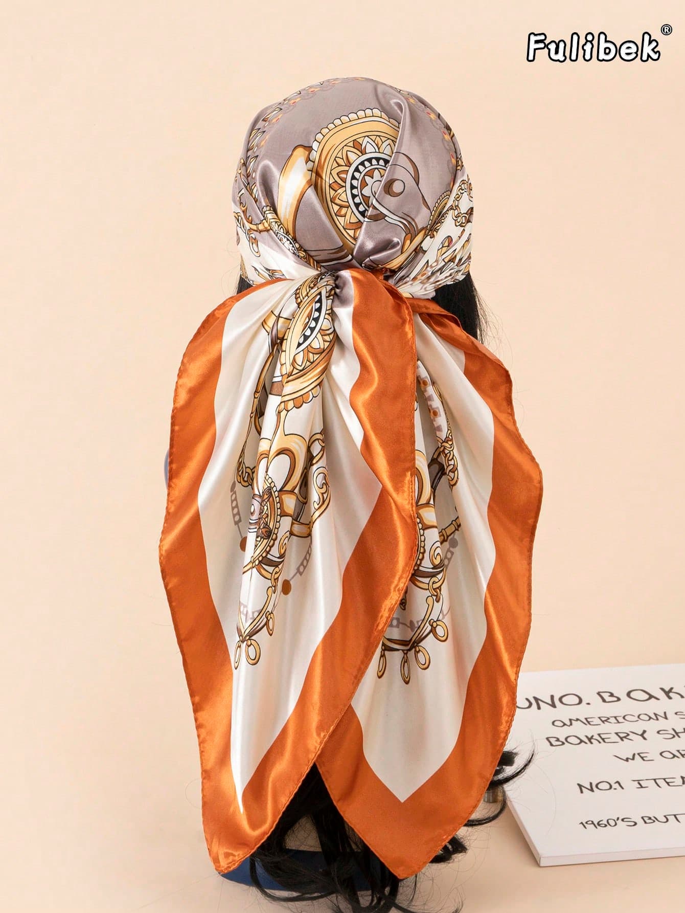 1pc 90cm Printed Silk Scarf/Bandana For Women, Fashion Accessory For Beach, Vacation And Daily Life, Adds Stylish Touch To Your Outfit