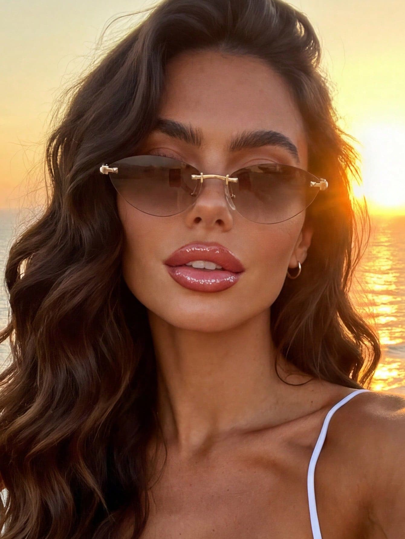 Unisex Minimalist Cat Eye Small Frame Sunglasses For Sports, Travel, Driving And Beach