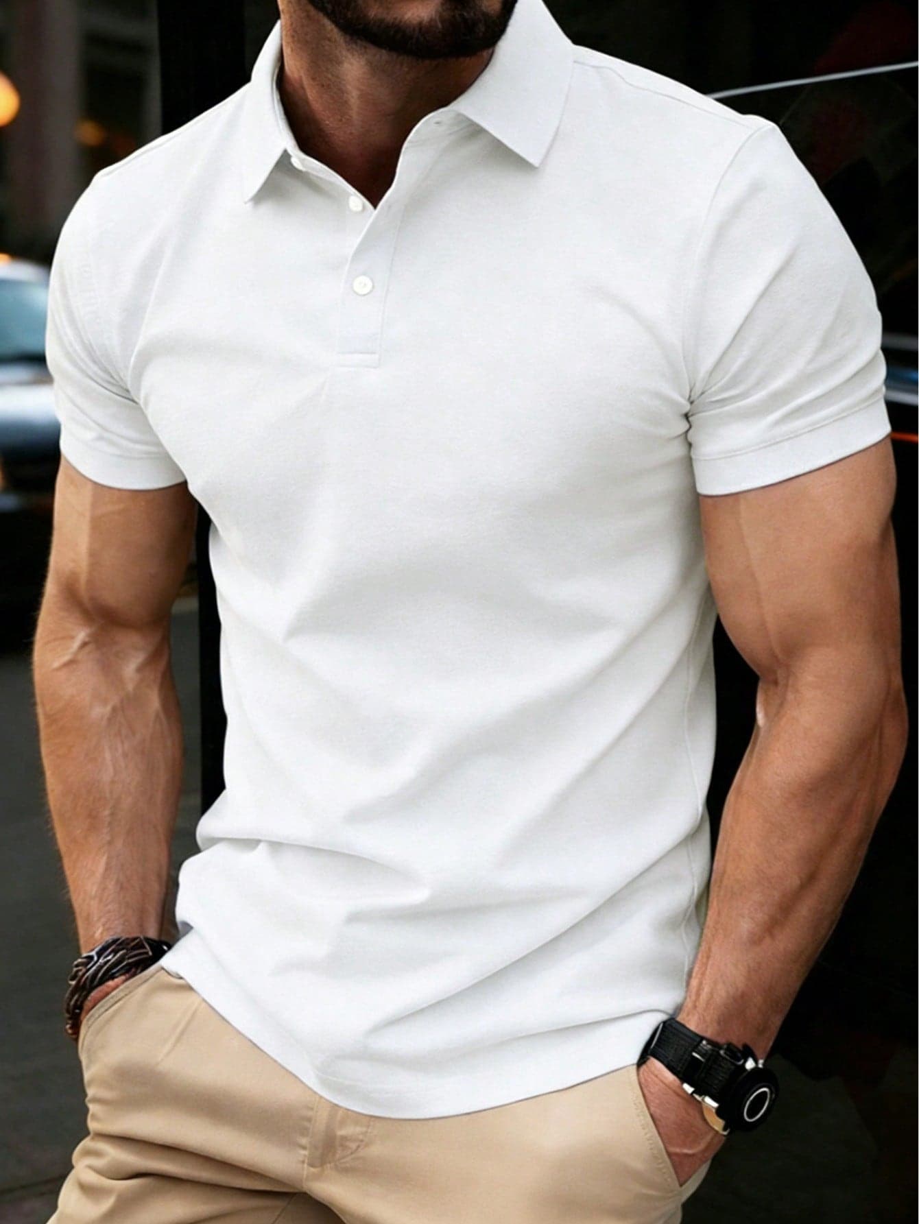 WASSUP OTHER Men's Shirt, Men's Loose Fit Casual Business POLO Shirt, Fashion Knit Sweater, Casual T-Shirt With Turndown Collar, Short Sleeve Top