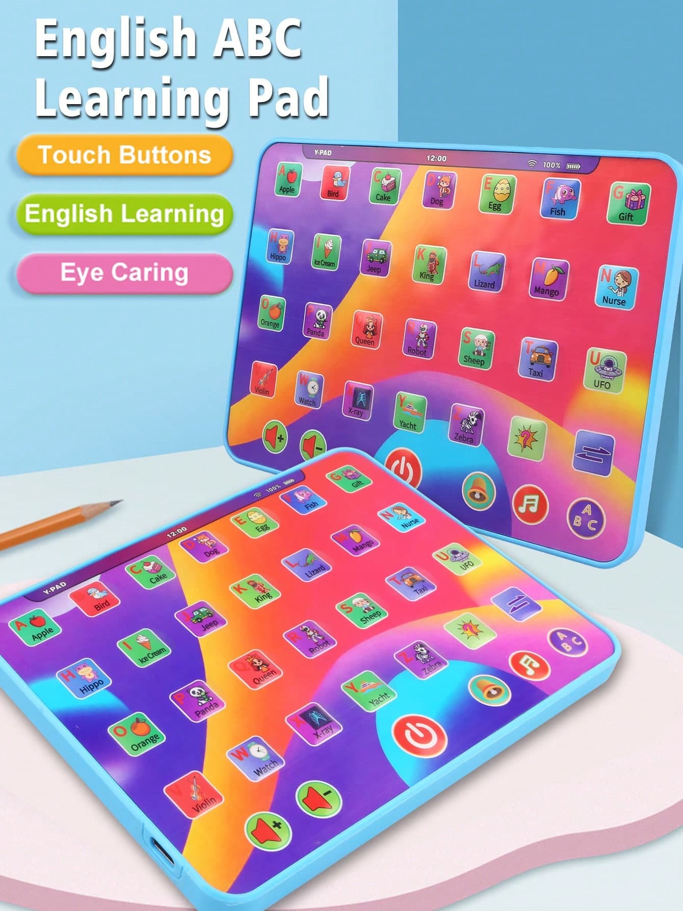 Interactive Learning Tablet With Alphabet, Numbers, Colors, Music And Words, Educational Toy For Kids Aged 3-5, Suitable For Boys And Girls