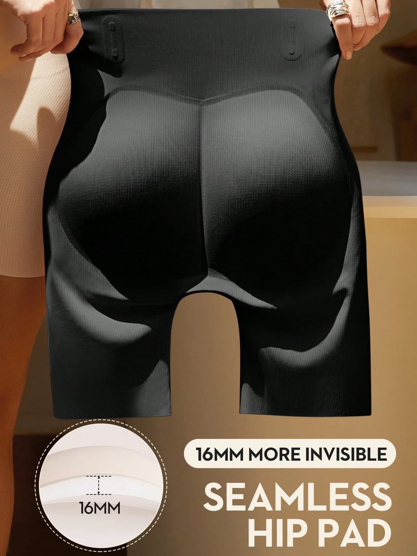 1pc Women's Seamless Waist-Cinching Butt-Lifting Shapewear Panties With Fake Butt Pads, Tummy Control Flat Belly Shorts Underwear