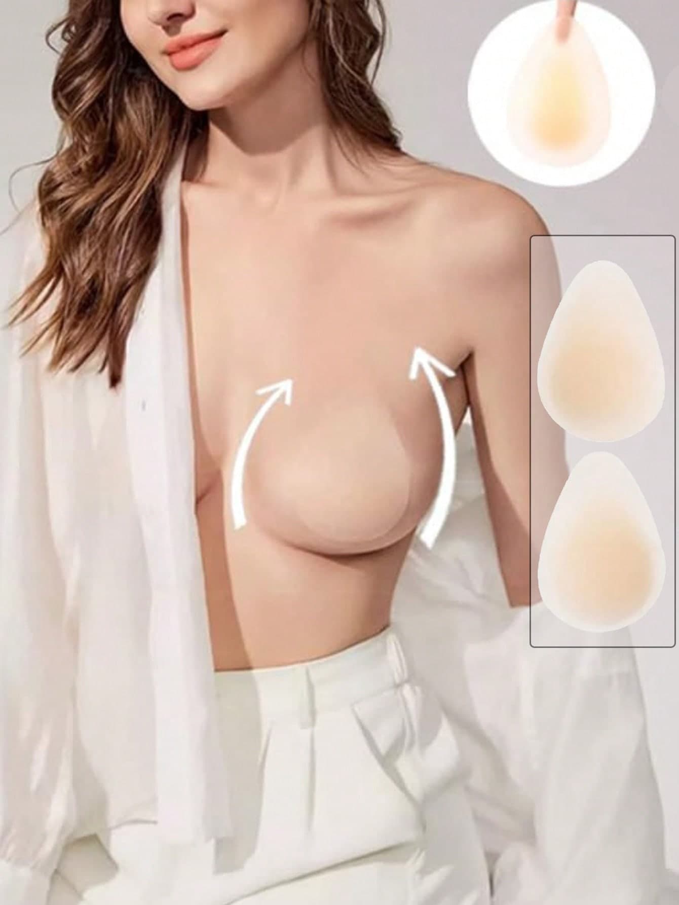 2 Pcs Teardrop Breast Lift Nipple Covers – Invisible Silicone Pasties For Women, Reusable & Cut-To-Fit For Strapless