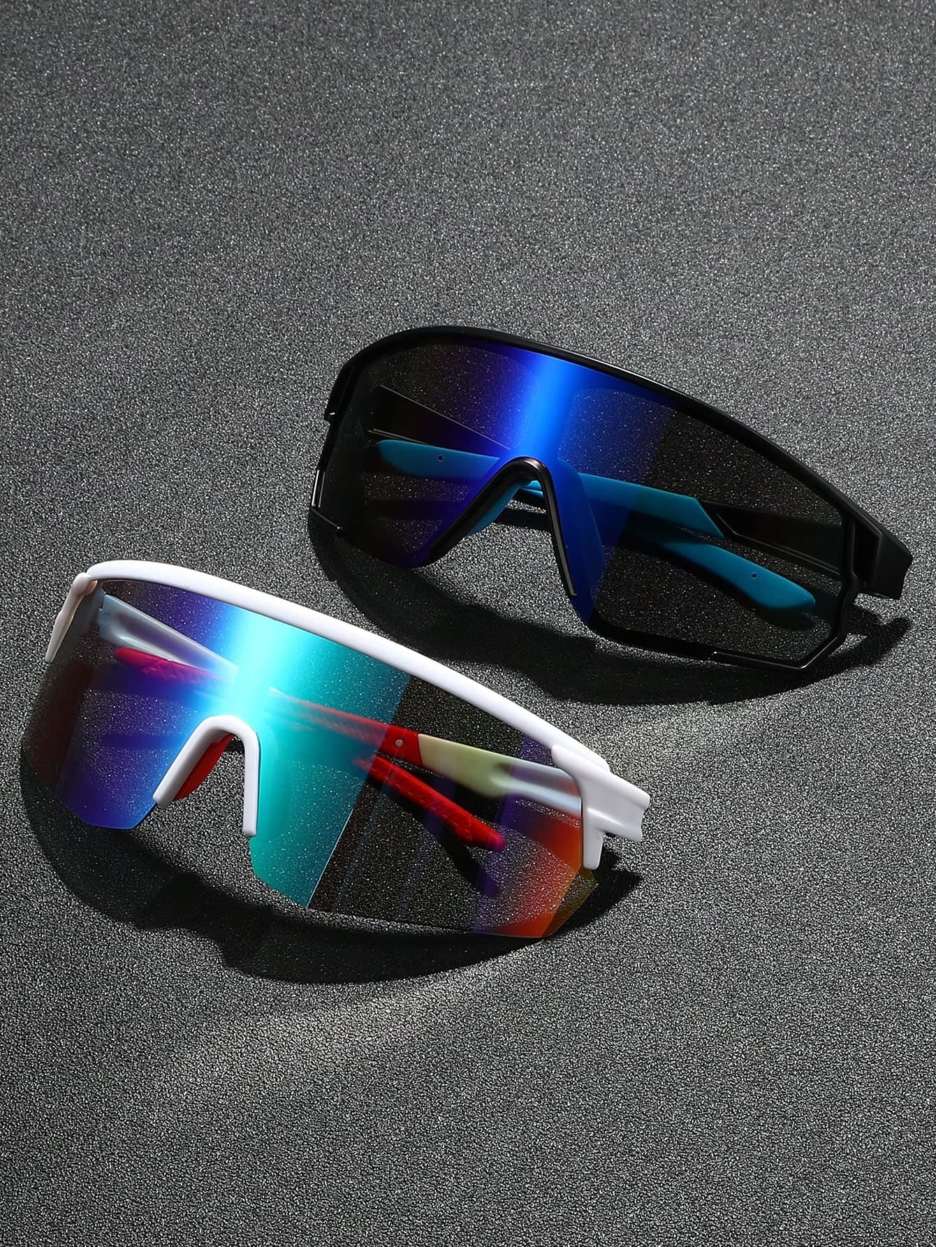 2pcs Men's Plastic Sports Cycling Wrap-Around Y2K Decorative Fashion Glasses, Suitable For Daily Wear, Photography, Shopping, Cycling, Etc.