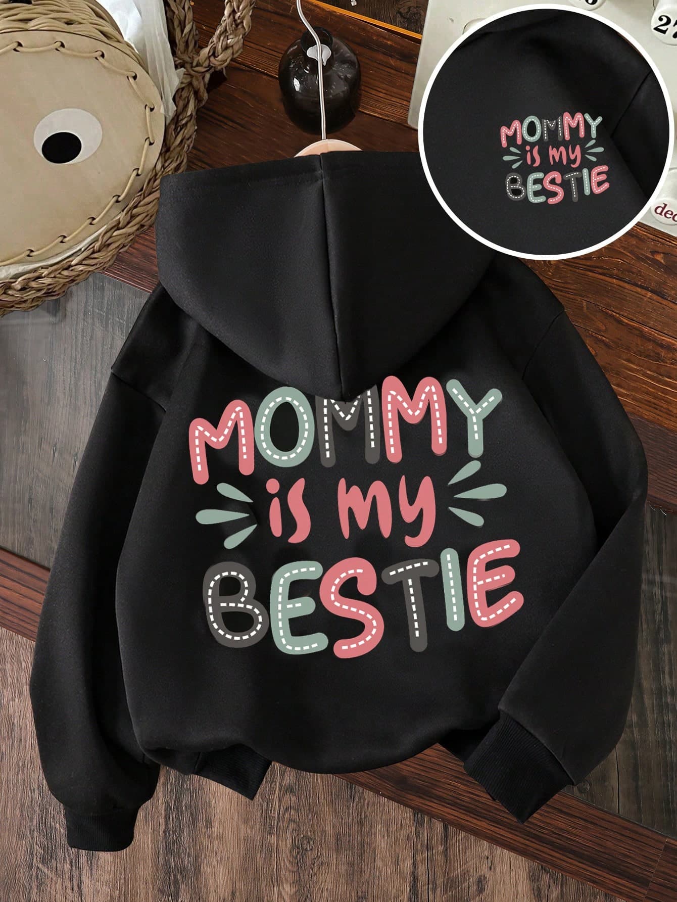 Young Girl Letter Print Warm Sweatshirt