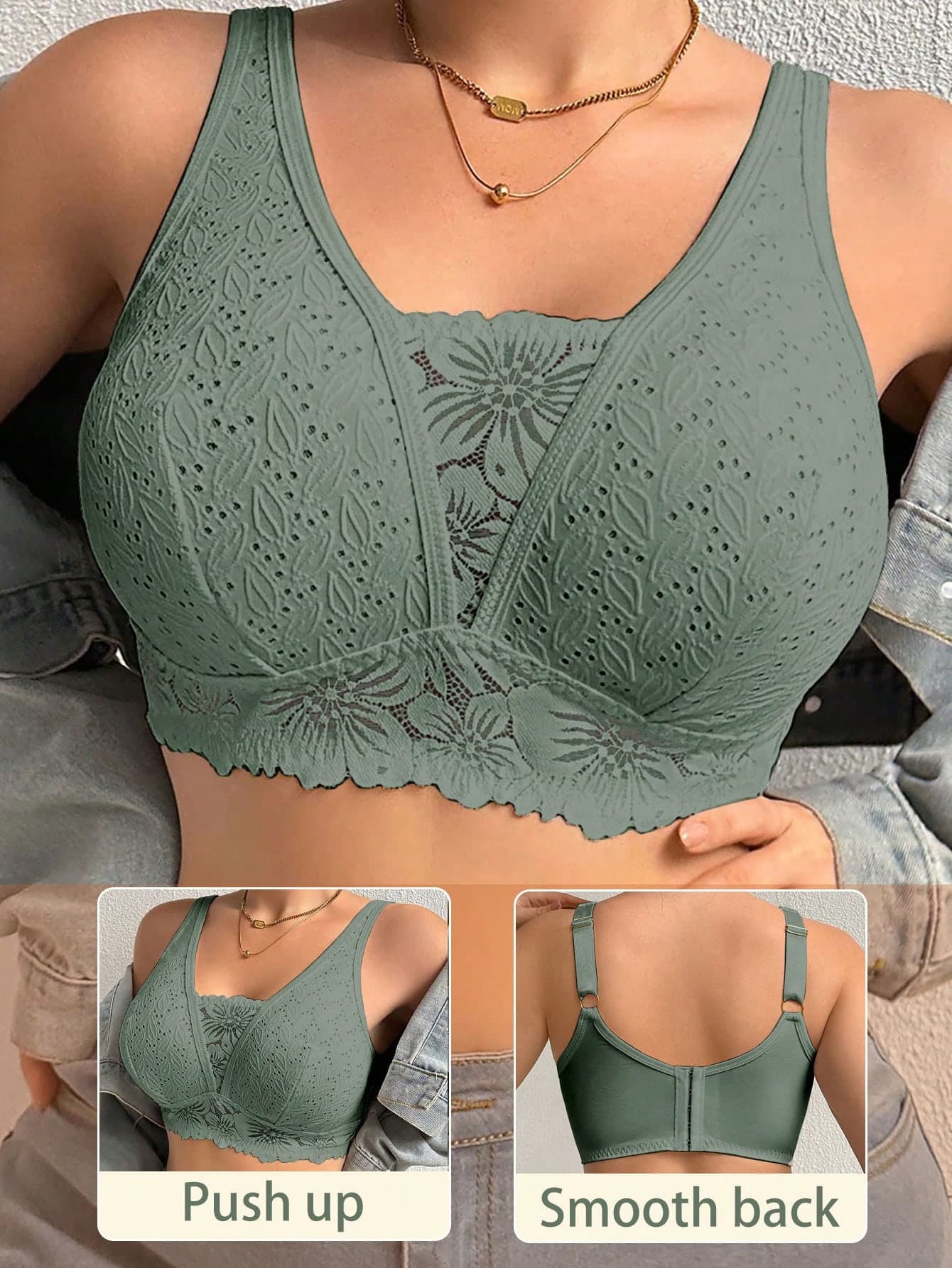 Wedisco Plus Size Women Lace Patchwork Seamless Underwear, Suitable For Daily Wear And Various Occasions