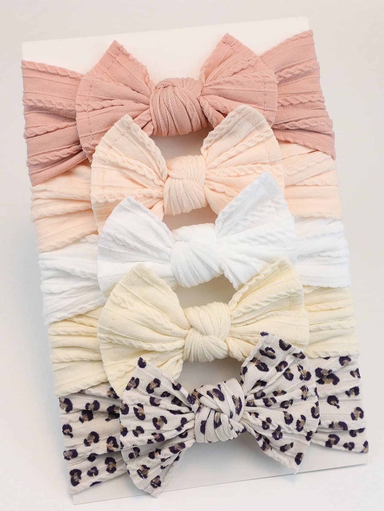 5pcs/Set Baby Girl Headband Set, Newborn Bow Headbands, Elastic Hair Hoops, Children Hair Accessories, Baby Headband Gift