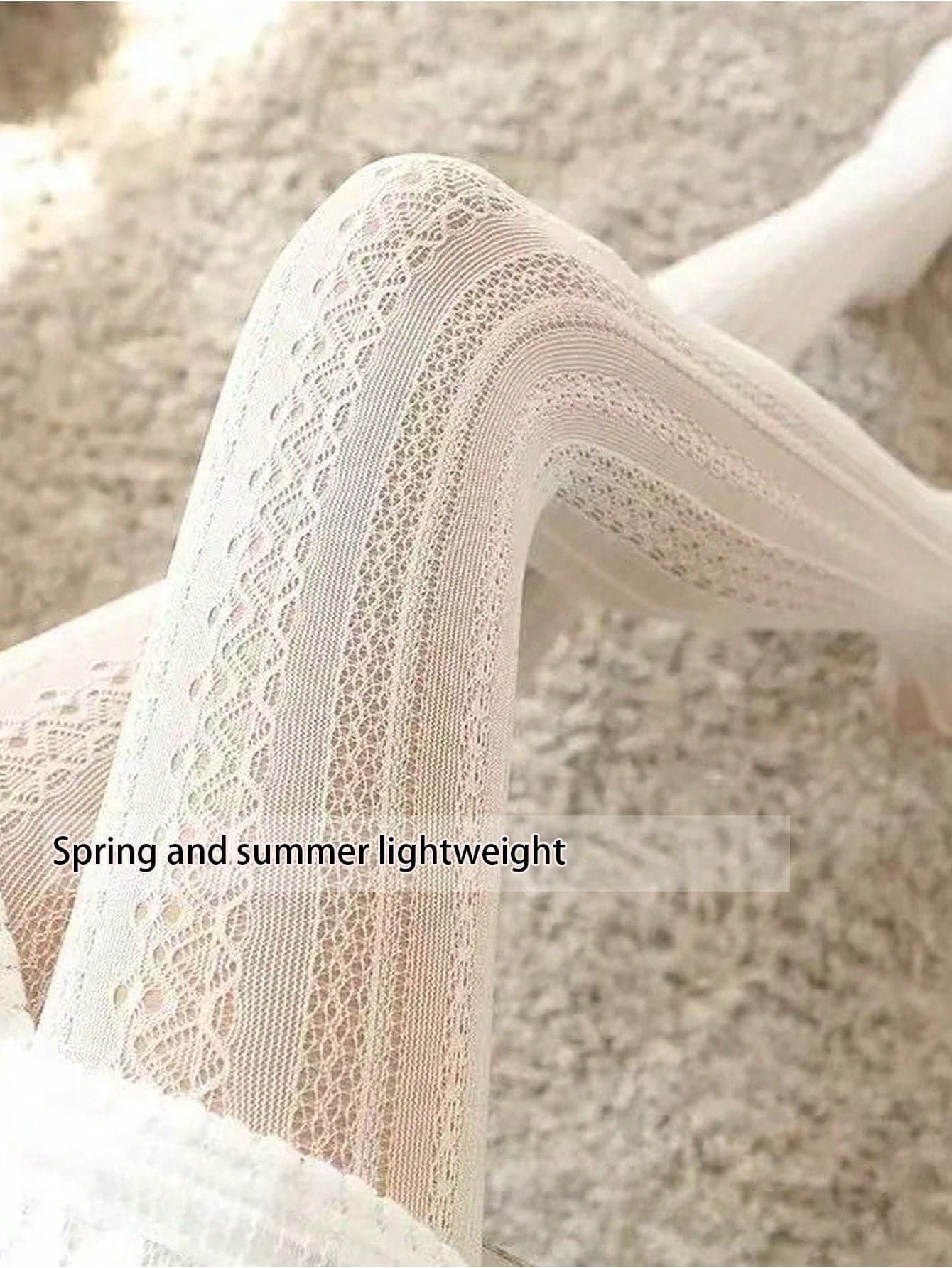 1pc Spring/Summer Lolita Lace Hollow Fishnet Pantyhose, Women Floral Mesh Tights, Thin Leggings