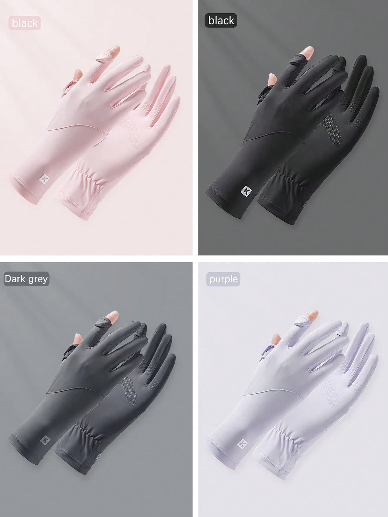 1 Pair Women's Anti-UV Sunscreen Gloves, Breathable Thin Fingerless Gloves With Long Wrist Cuffs, Suitable For Driving, Cycling, Outdoor Travel In Summer