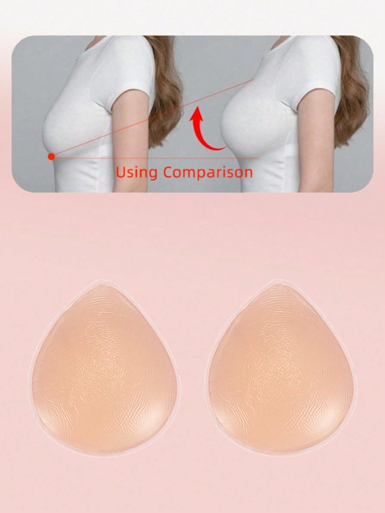 Thin Invisible Silicone Nipple Pasties, Teardrop Lift Anti-Sag Bust Covers
