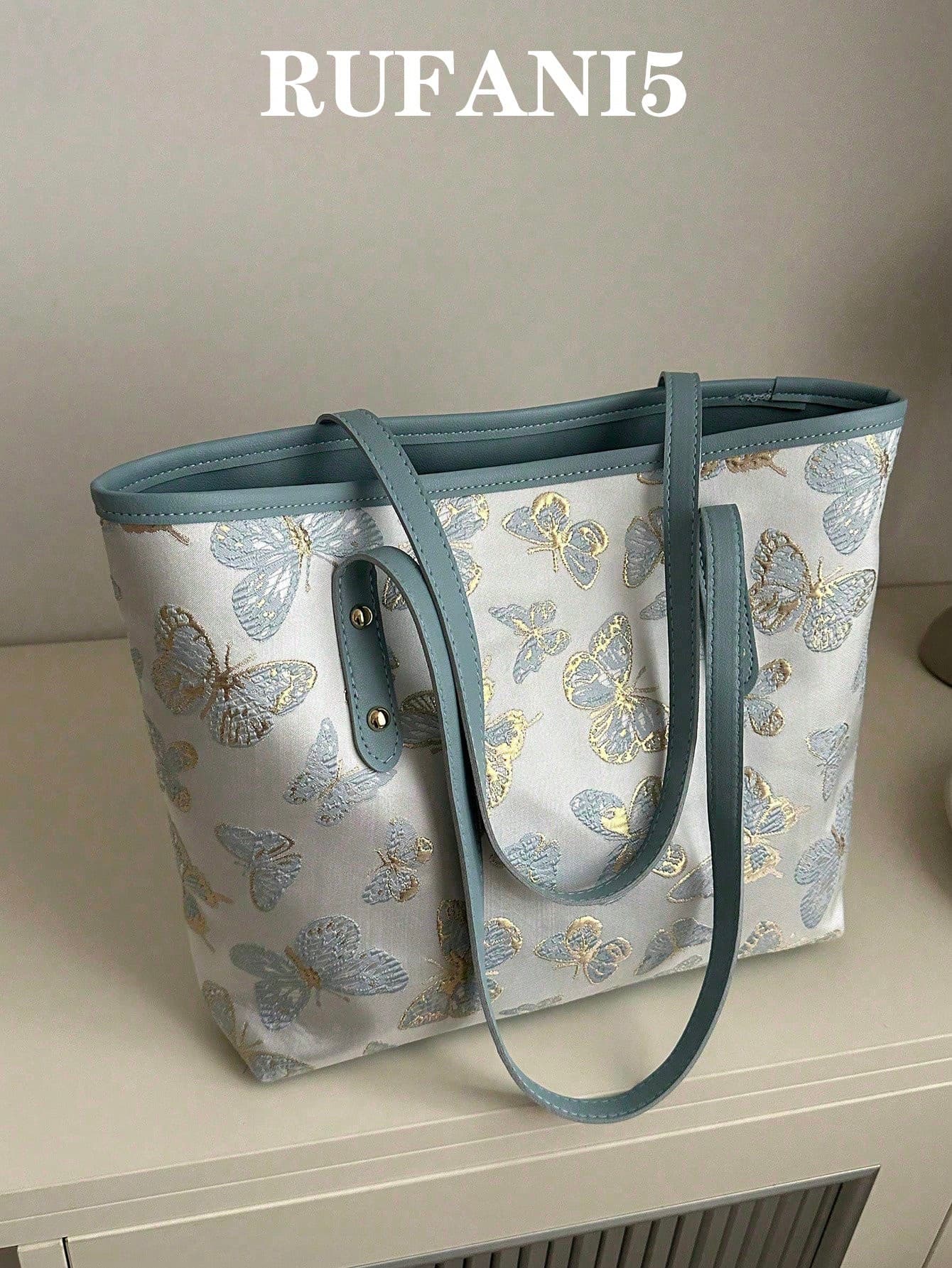 Fashionable Colorblock Embroidered Bow Handbag, Minimalist Vacation Shoulder Tote Bag, Suitable For Shopping, Wallet Carrying, Casual Outings, Especially Suitable For Young Women, College Students, Young Professionals And Office Workers. Also Very Suitable For Office, University, Work, Business, Commuting, Outdoor, Travel And Picnic Occasions.
