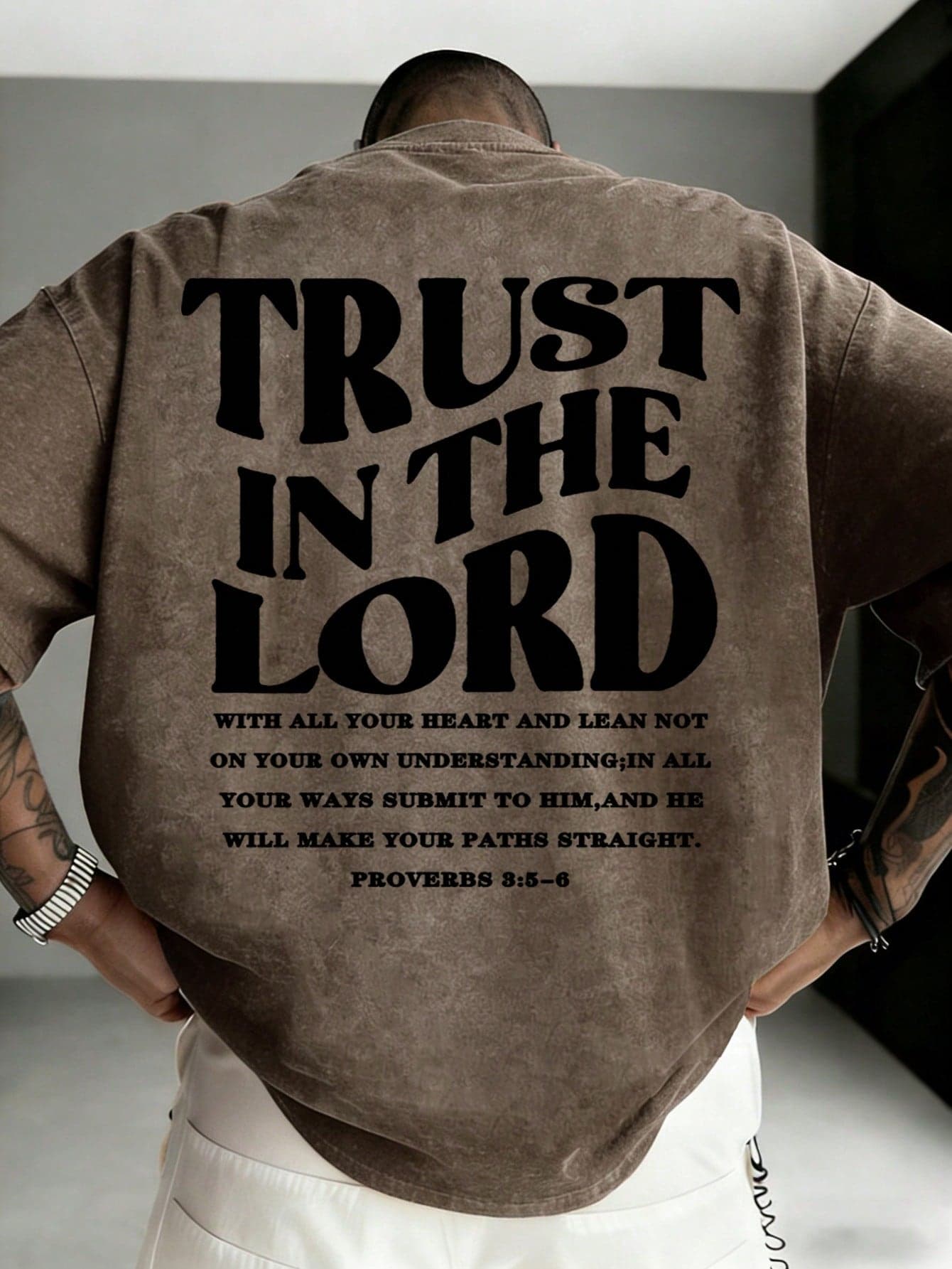 Zrgoth Men's Casual Versatile Simple Faith & Inspirational Graphic Print Short Sleeve T-Shirt