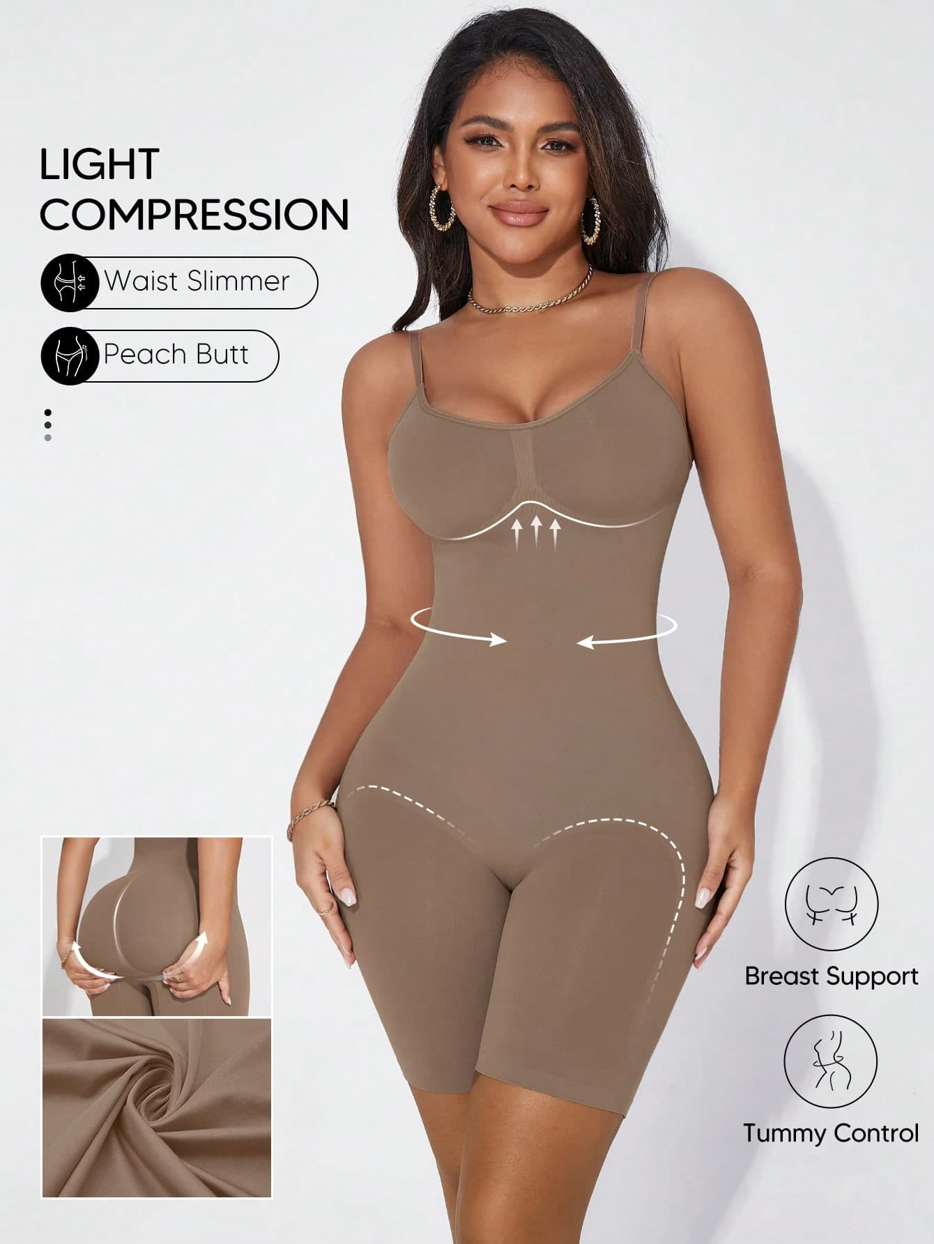 Suprenx 1pc Women's Shapewear Bodysuit, Bust Lift, Waist Cincher, Butt Lift, Christmas Edition