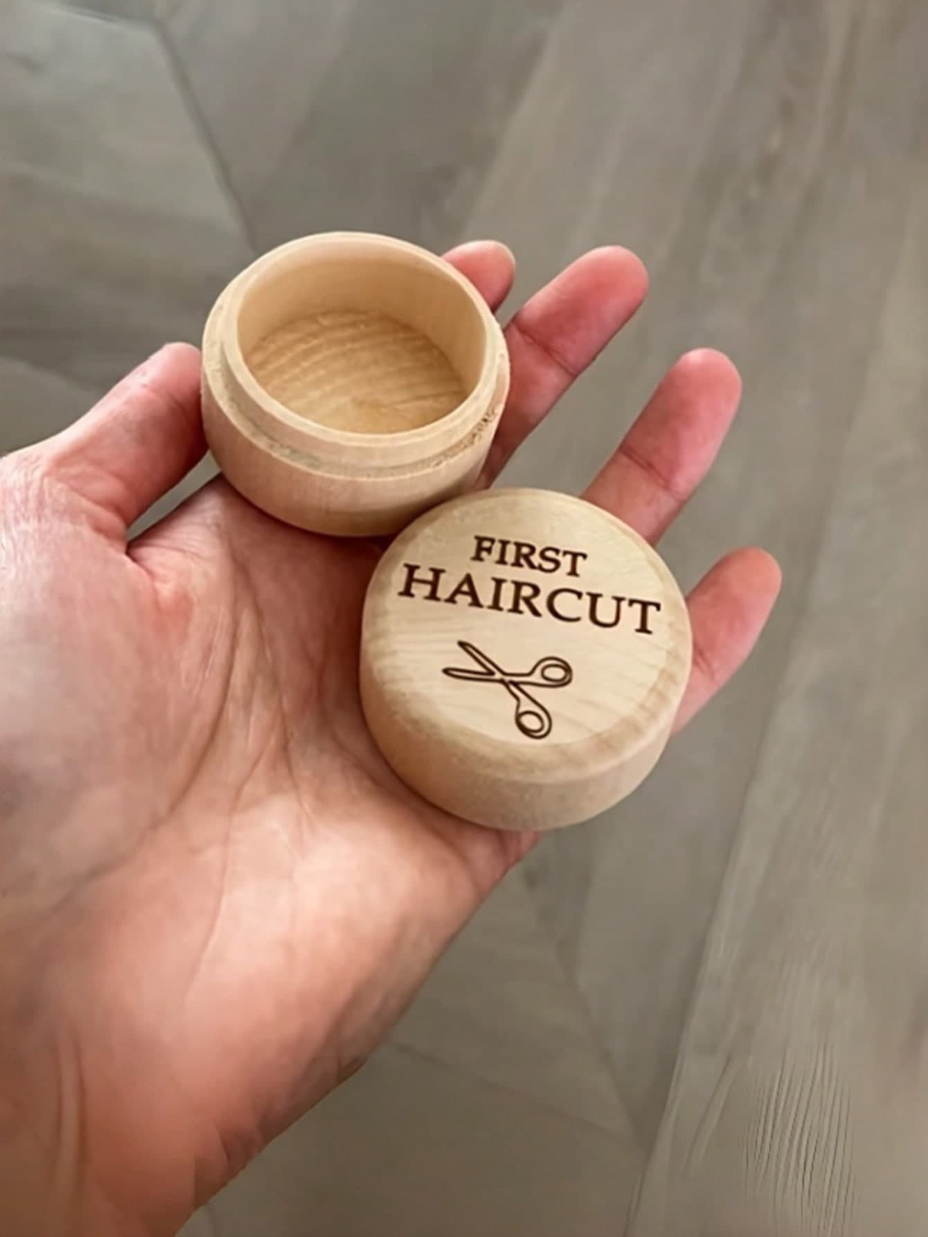 Newborn Essential, Baby Shower Gift, Handmade Wooden First Hair Keepsake Box, Perfect Gift For New Parents, Portable Hair Storage Box To Preserve First Memories, Made Of Natural Beechwood, Minimalist & Lightweight Design