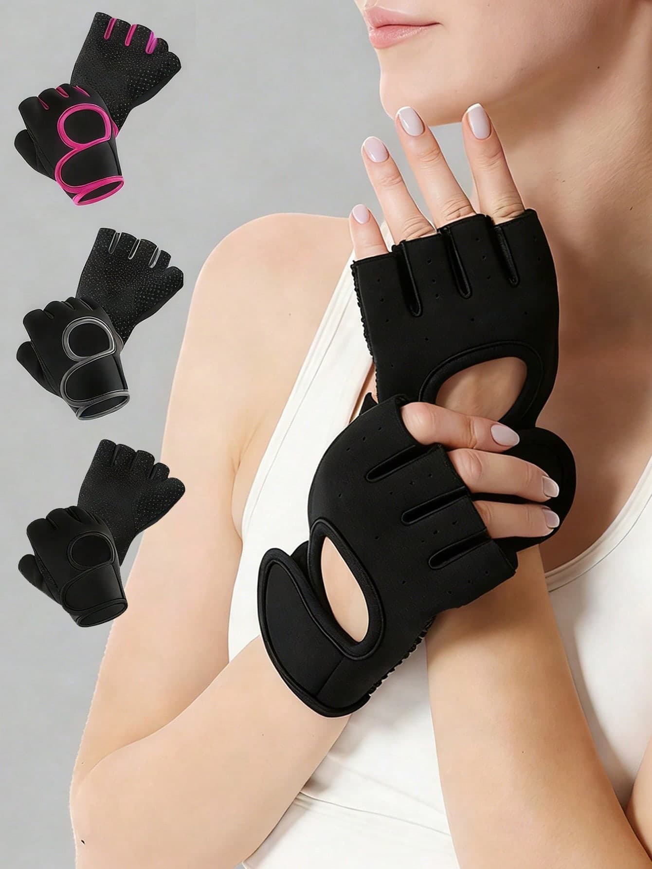 Anti-Slip Half Finger Fitness Gloves With Hook And Loop Fastener Lightweight Fingerless Gloves Breathable Weightlifting Gloves For Men Women Gym Glove For Outdoor Hunting Climbing Hiking Bicycle Dumbbell Sport Equipment Gym Essential Accessories