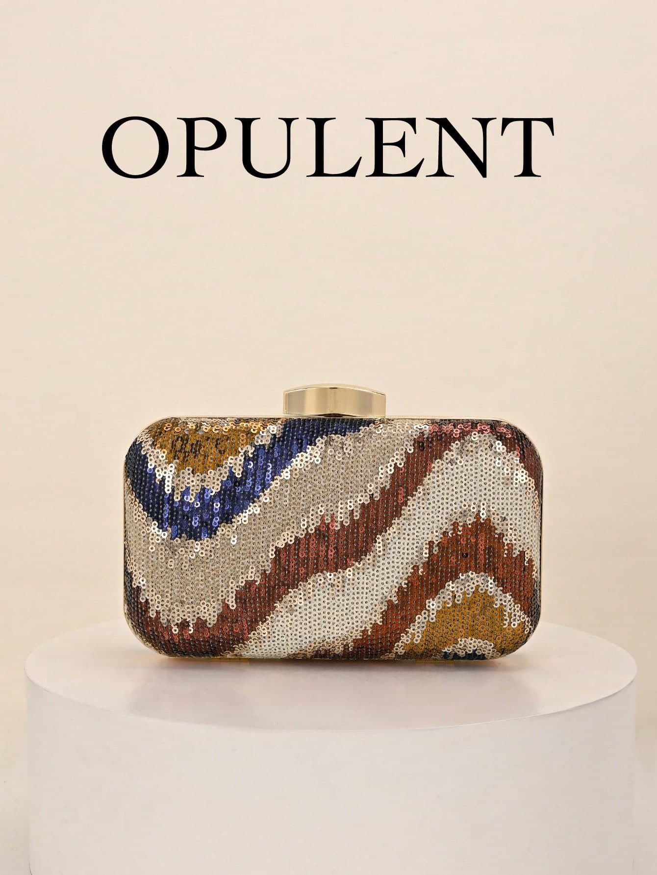 1pc Fashionable Party Elegant Colorful Sequin Clutch Bag, Chain Shoulder Strap Evening Bag, Bridesmaid Party Bag, Sequin Bag, Prom Dress Accessory, Novelty Bag, Wedding Supplies, Women's Gift, Christmas Bag, Valentine's Day Bag (Pattern Random), Valentine's Day Gift