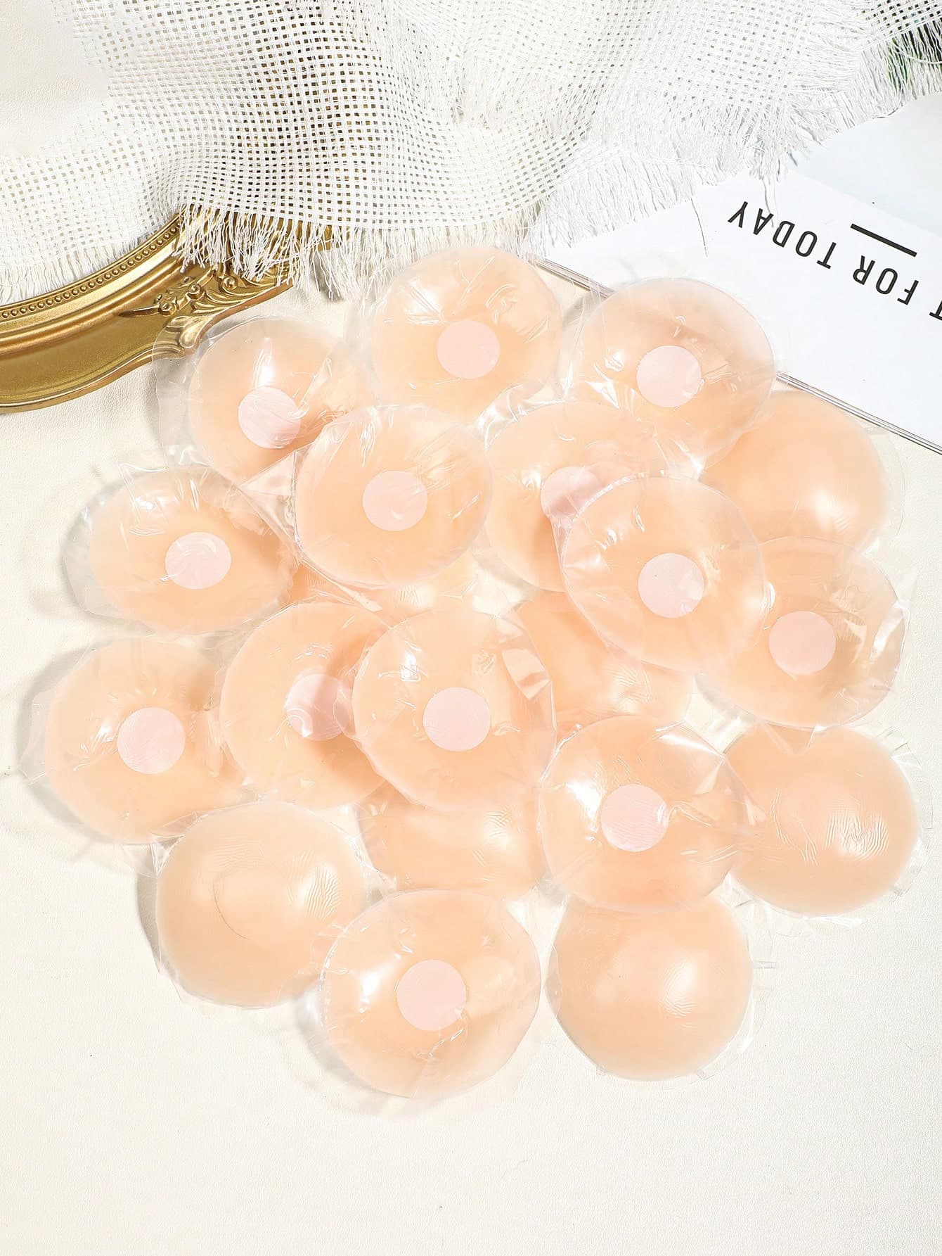 2/10/20pcs Multi-Color Mini Silicone Nipple Covers, Individually Wrapped Invisible Adhesive Breast Pads, Non-Slip, Suitable For Swimwear