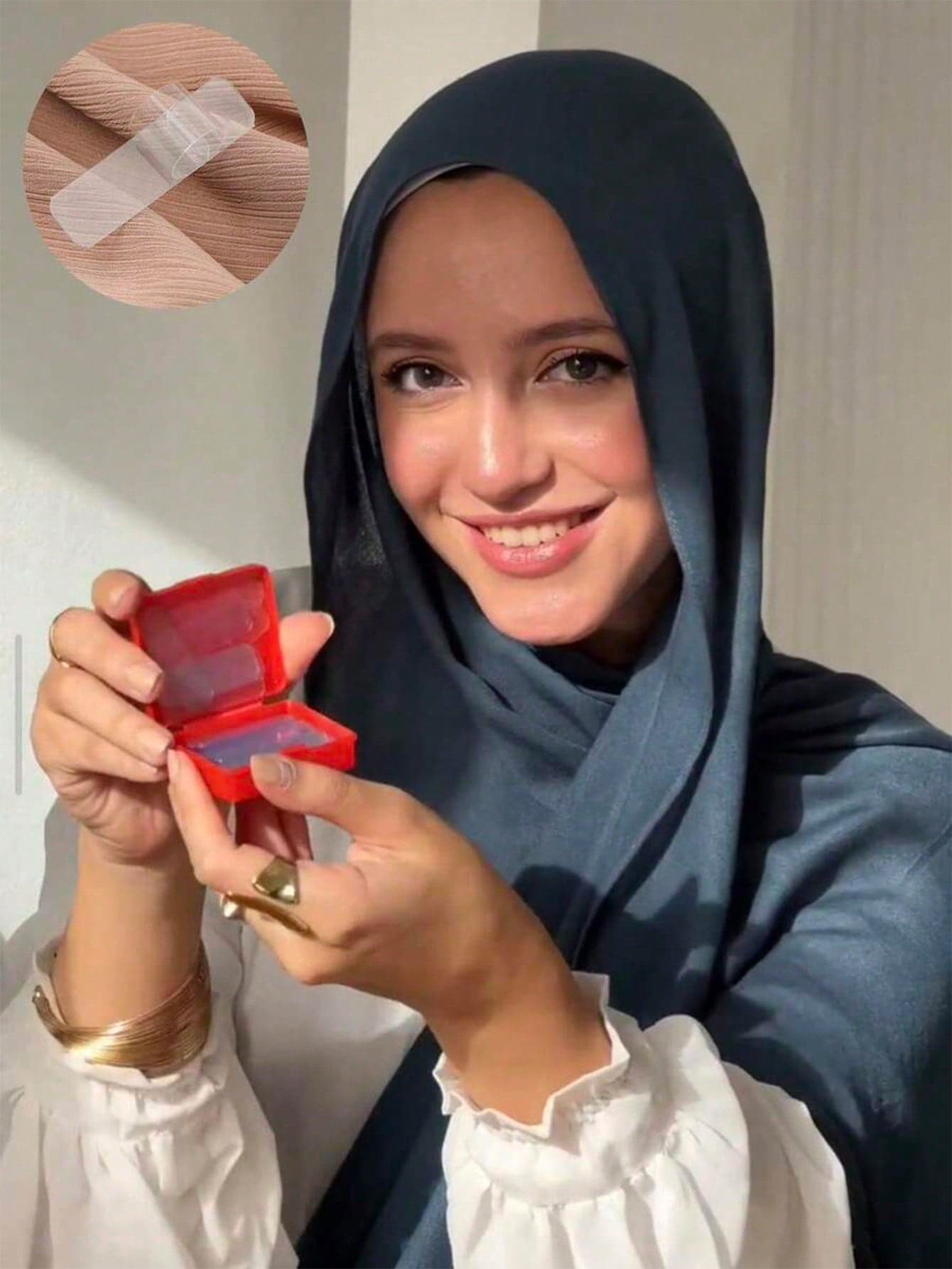 480pcs Invisible Anti-Slip Hijab Fixers, Double-Sided Design, Durable & Secure & No Residue, Portable Anti-Hair Loss