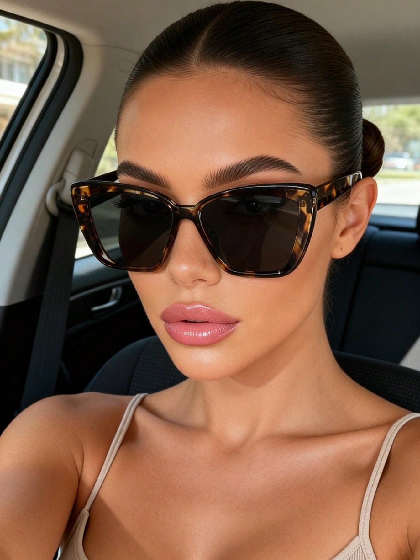 1pc Women's Cat Eye Fashion Glasses, Suitable For Daily Wear And Photo Shoots, Retro Style
