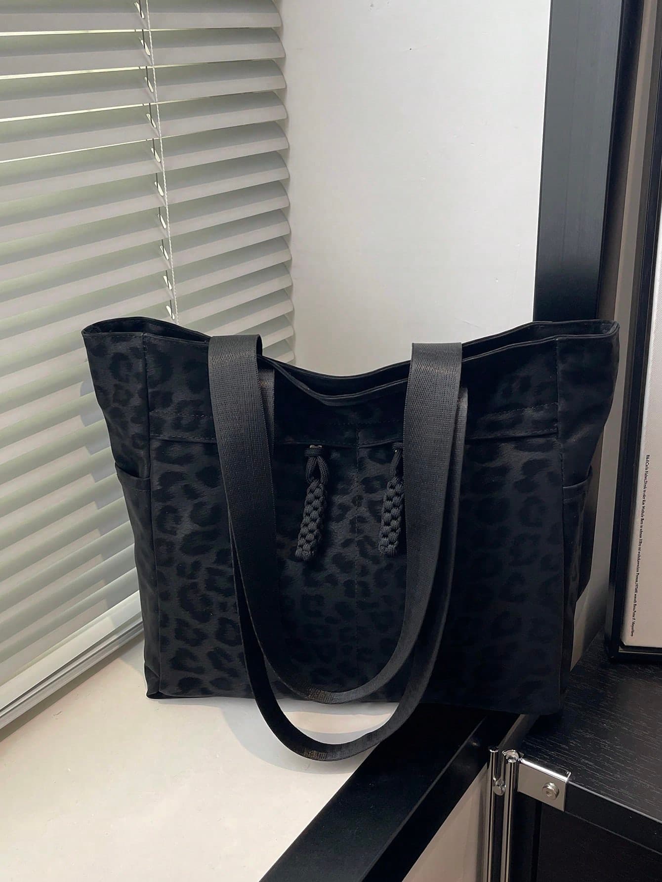Fashionable Versatile Solid Color New Tote Bag, Casual Minimalist Textured Contrast Color Shoulder Handbag