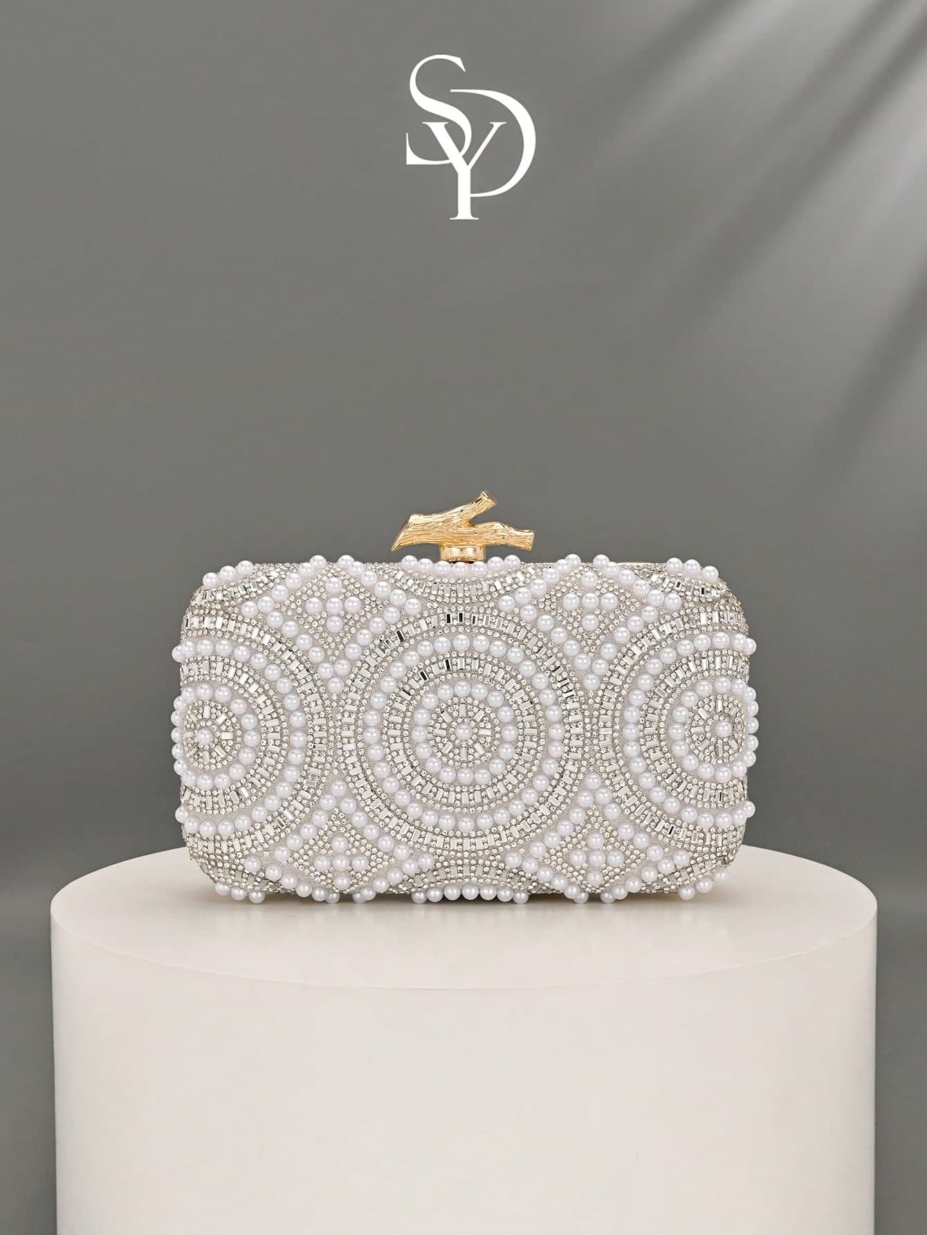 1pc Elegant Faux Pearl Clutch Bag, Women's Evening Bag With Detachable Chain, Perfect For Weddings, Parties And Formal Occasions, Wedding Accessory, Elegant Faux Pearl Bag, Elegant Pearl Clutch, Party Ball Bag, Pearl Evening Bag
