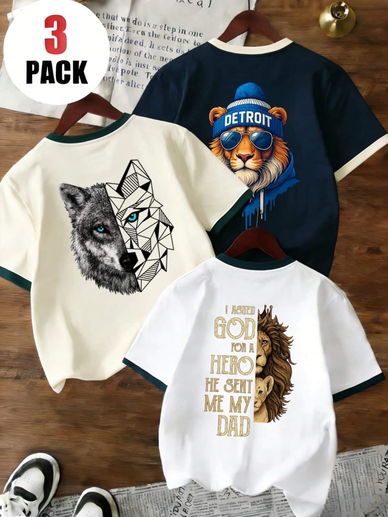 3pcs/Set Tween Boys' Casual Colorblock Round Neck Short Sleeve T-Shirts, Summer Tops