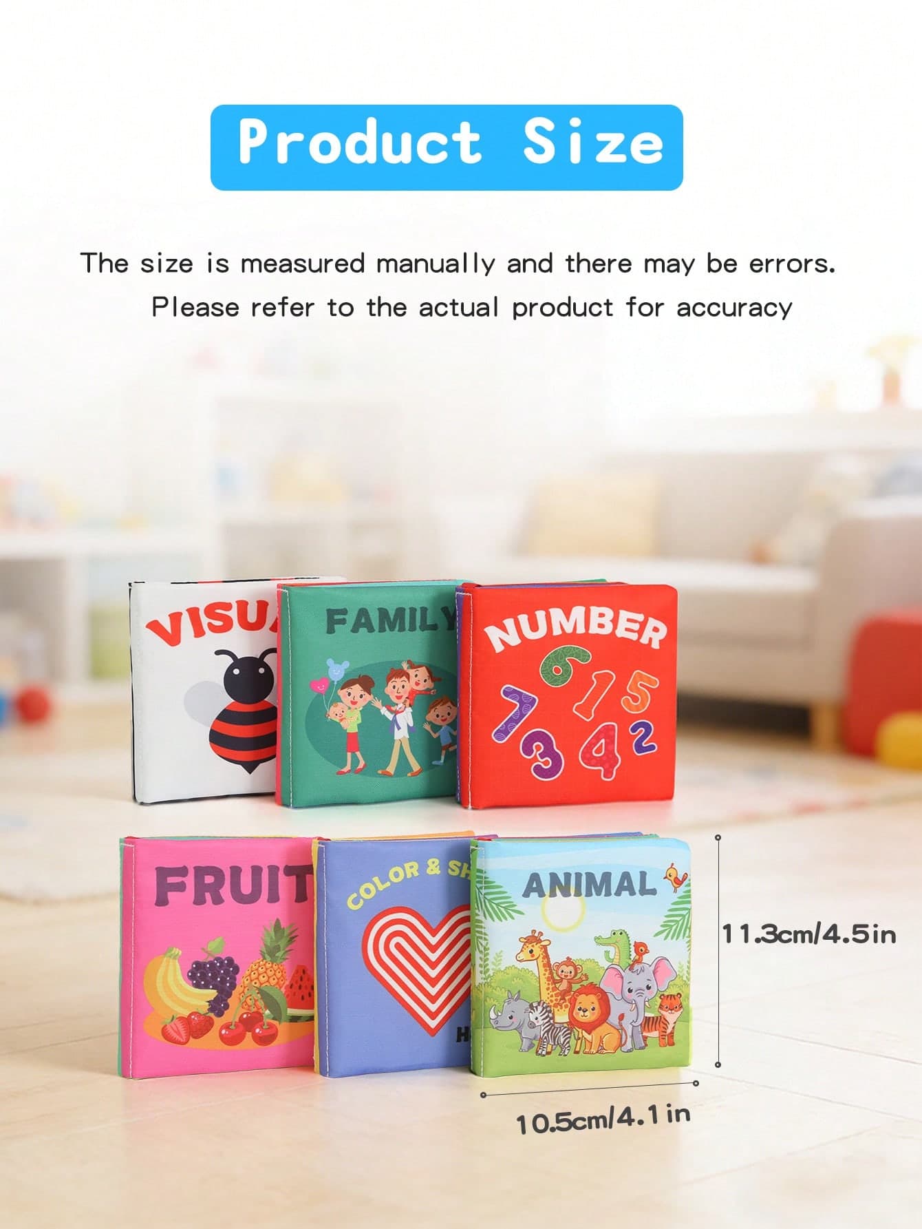 Infant Newborn Educational Early Learning Tear-Resistant Cloth Baby Book Cognitive Soft Book 1pc/6pcs Set Animal/Family/Number/Fruit/Color/Visual Multi-Theme Montessori Baby Toy Back To School Kindergarten Prize Thanksgiving Christmas Baby Birthday 1st Anniversary Surprise Gift Box