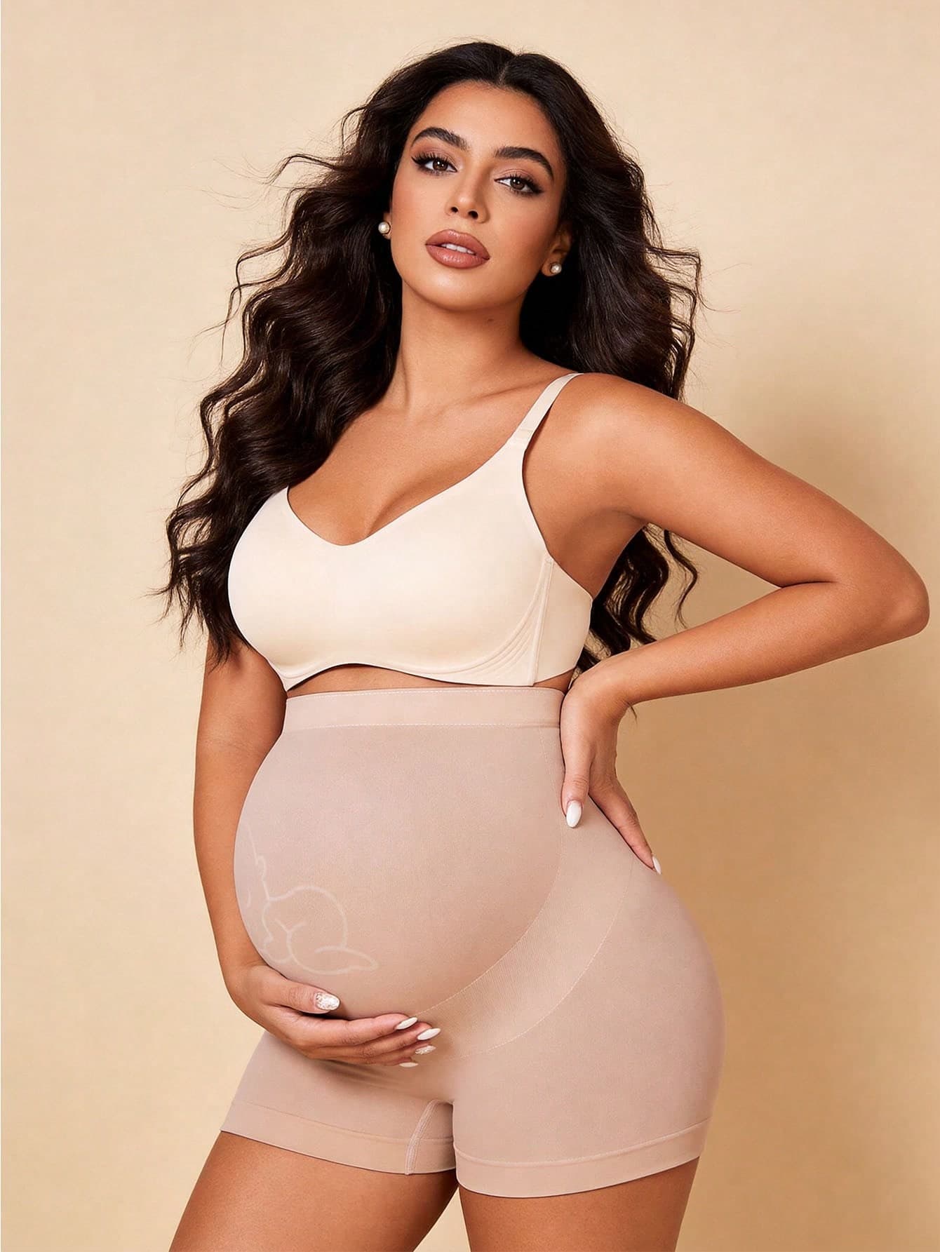 Hart & Haze Maternity Belly Support Shorts High Waisted With Expandable Belly Panel Yoga Workout Activewear Christmas