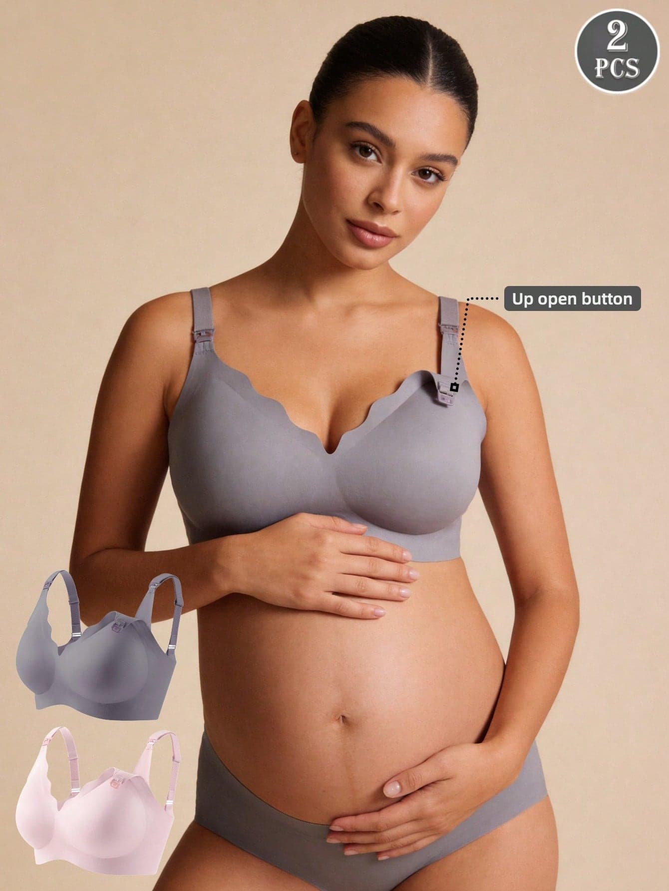 Hart & Haze 2 Pcs Pregnant And Postpartum Nursing Bra For Women, Lifting Without Steel Ring, Anti Sagging Front Opening Bra
