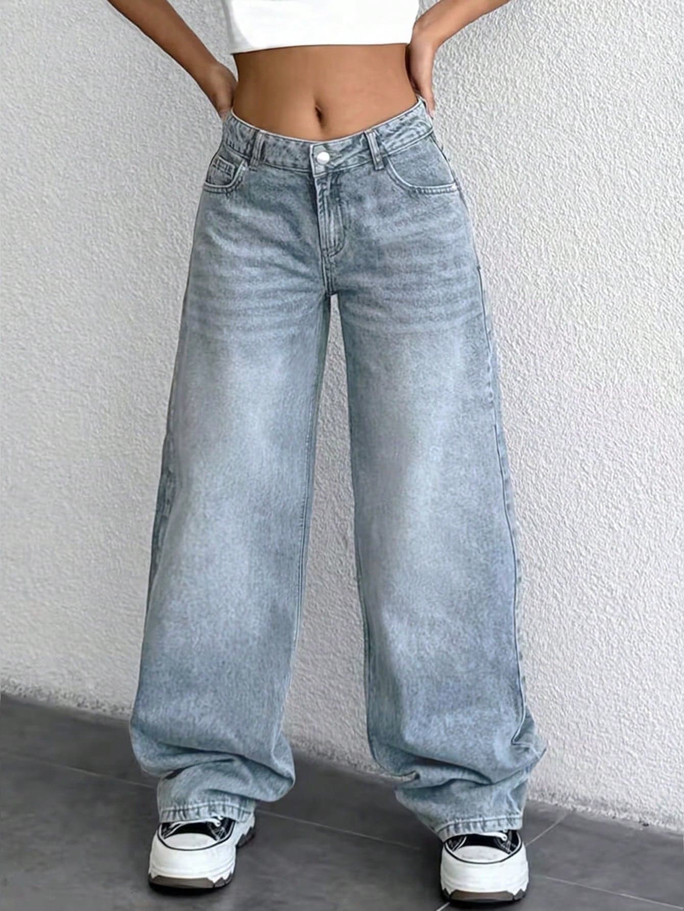 Teen Girl Vintage Loose Straight Leg Denim Jeans