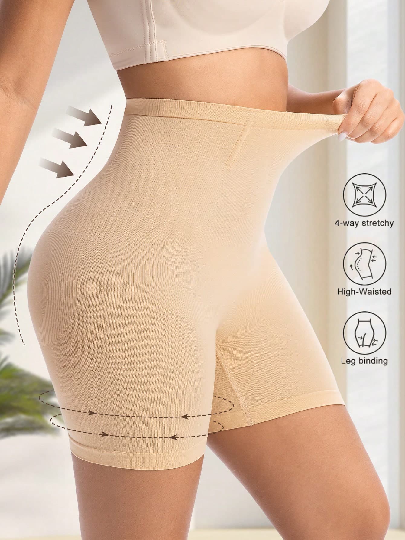 1pc High Waist Tummy Control Shapewear Panty For Women, Waist Trainer Slimming Briefs